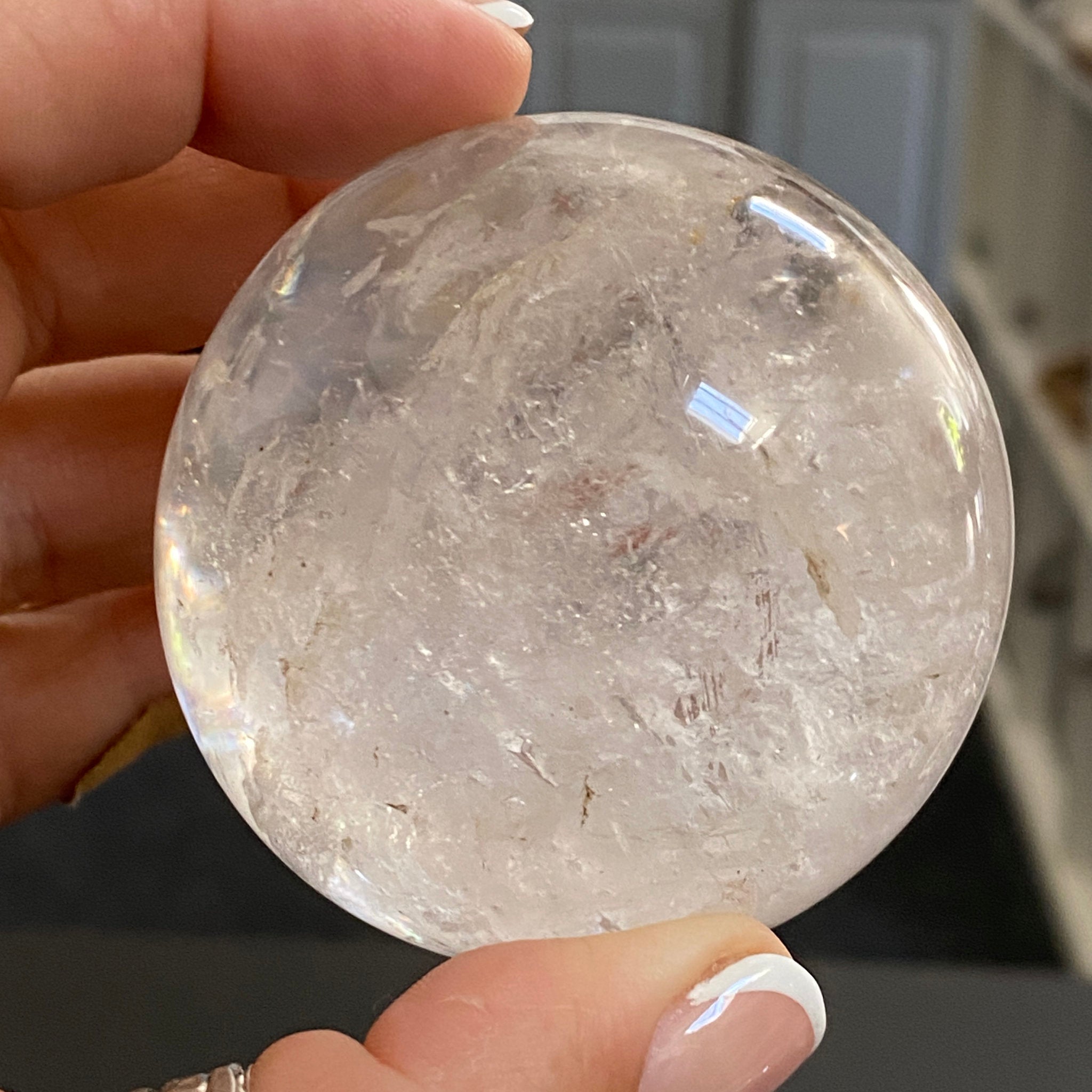 🔮 River-Rolled Clear Quartz Sphere – Madagascar