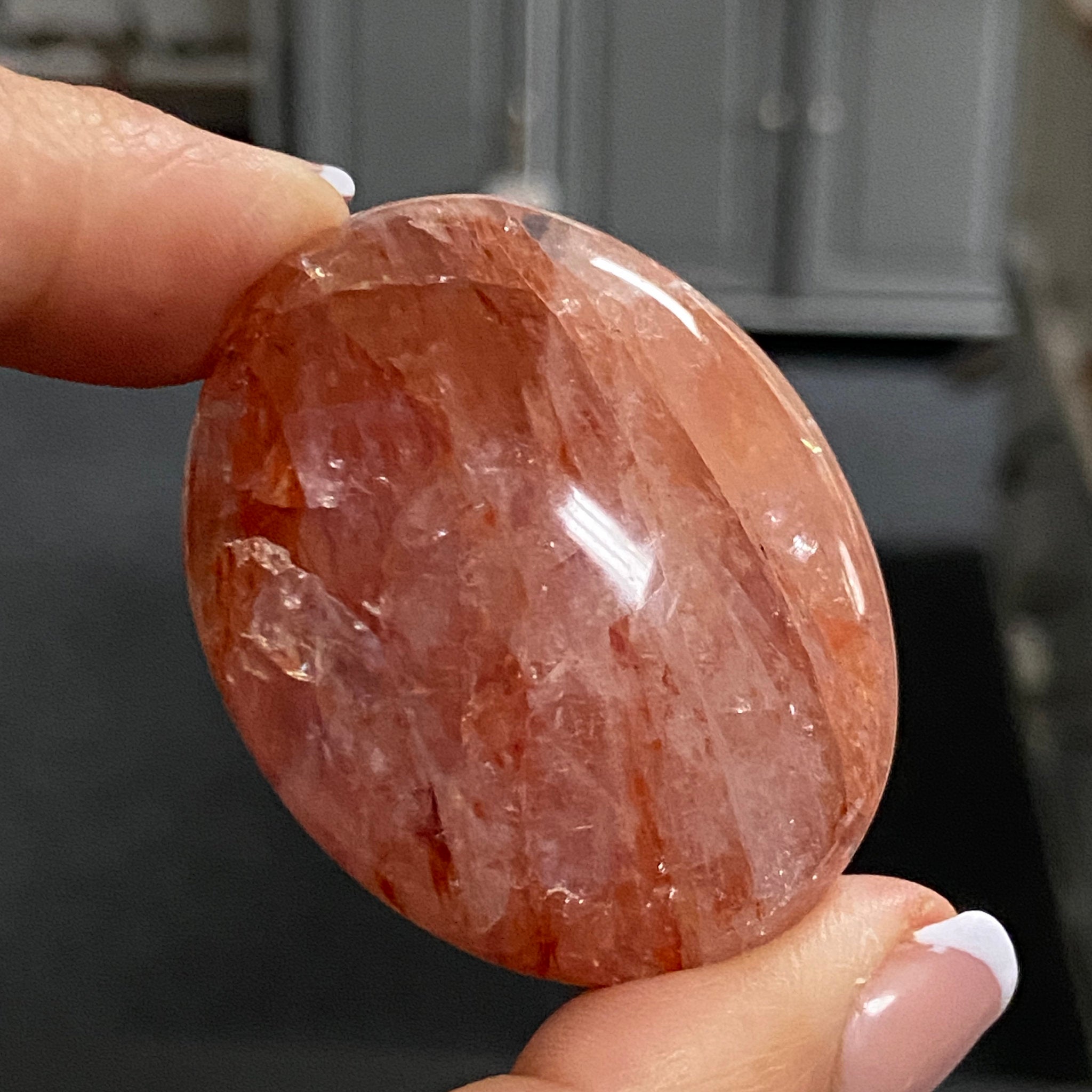 Golden & Crimson Healer Quartz Palmstone