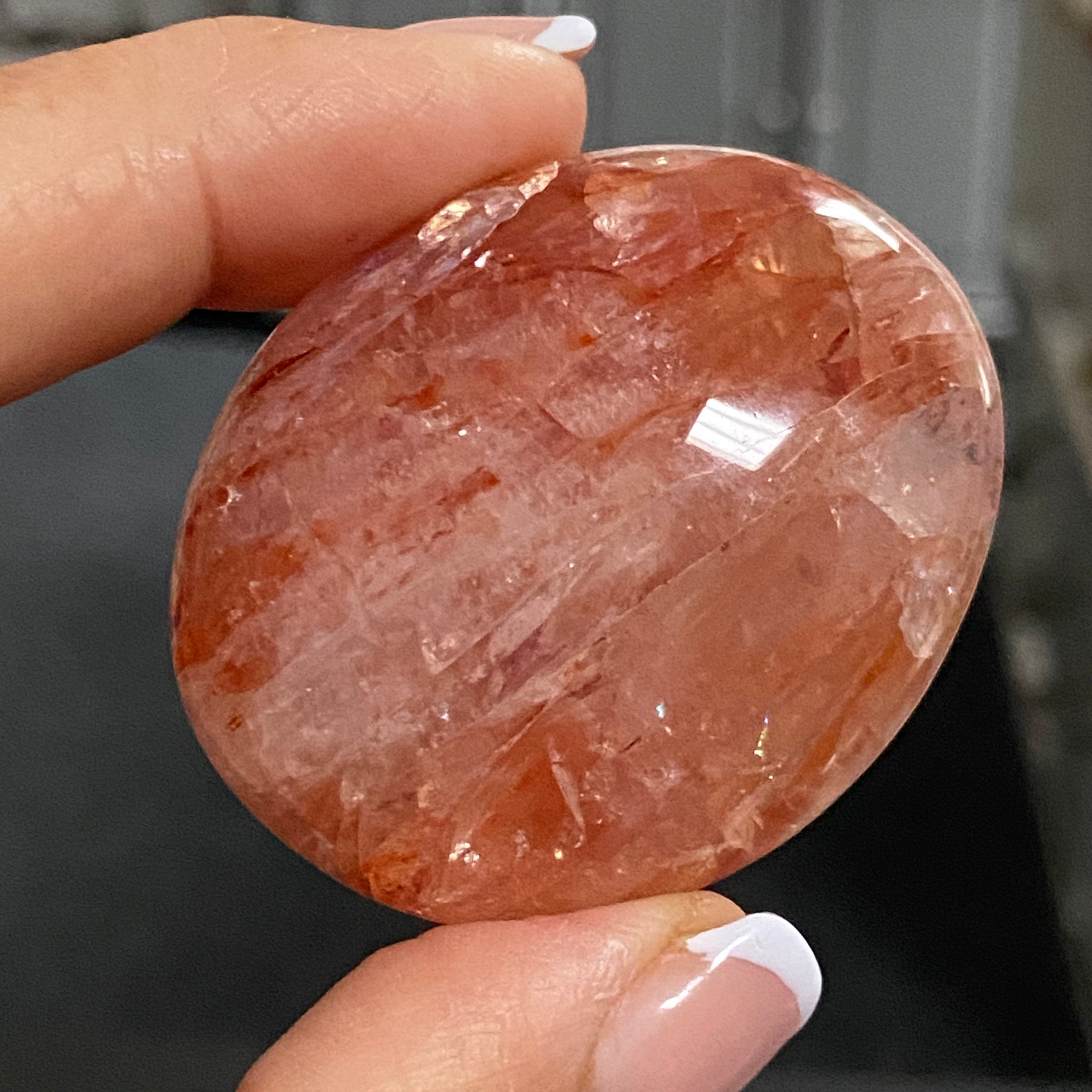Golden & Crimson Healer Quartz Palmstone