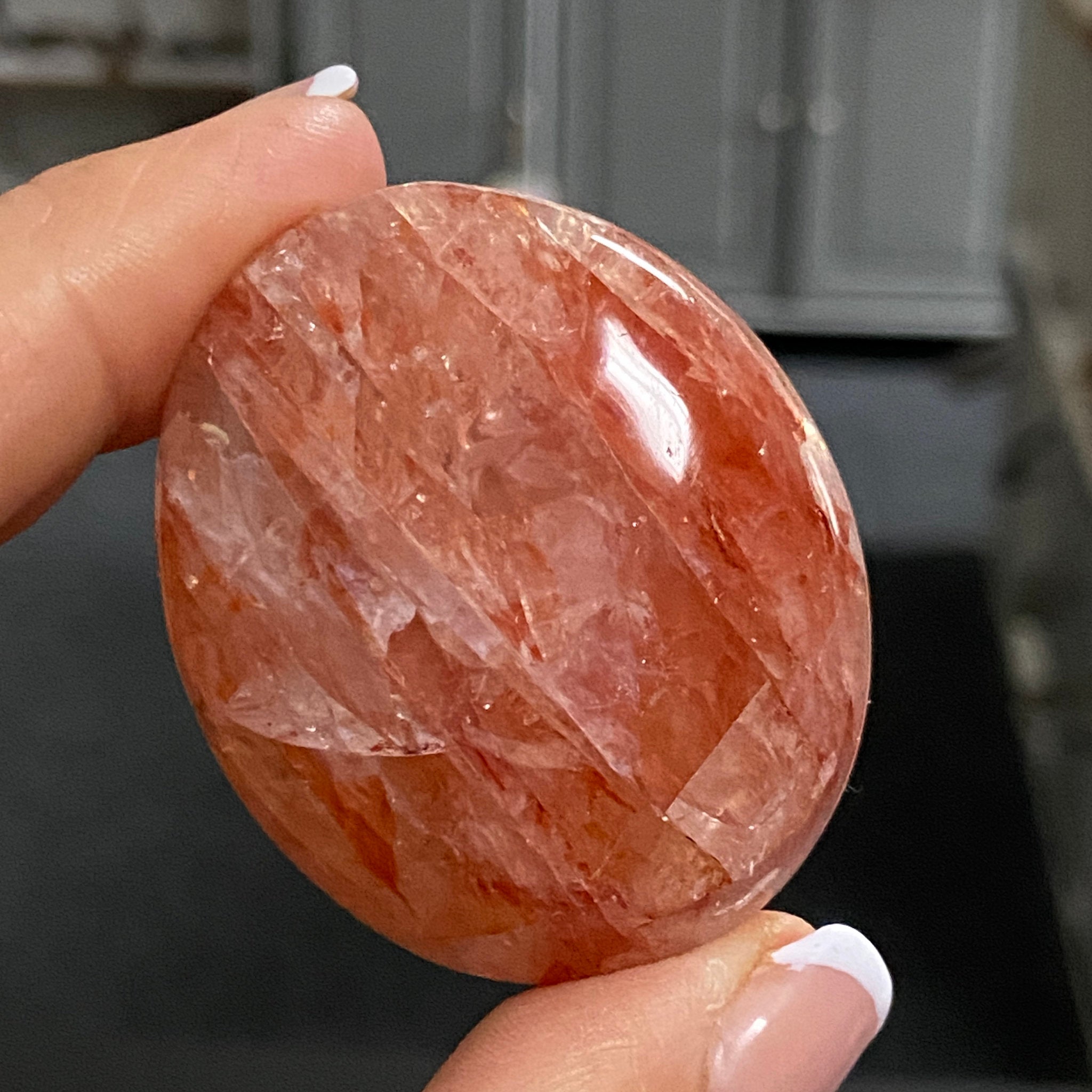 Golden & Crimson Healer Quartz Palmstone