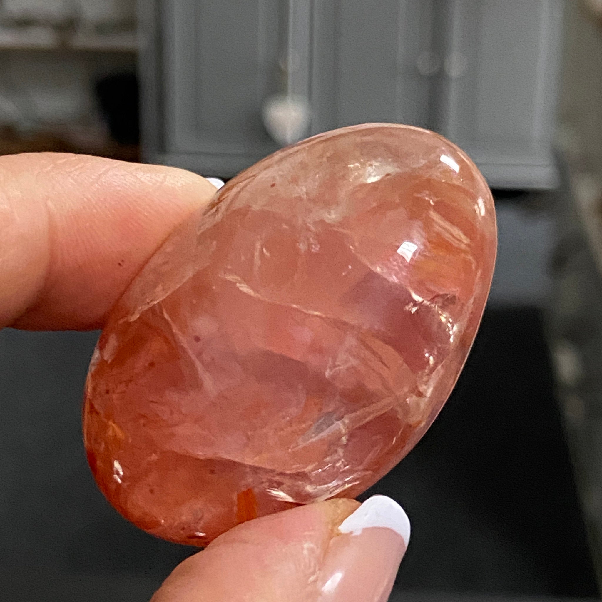 Golden & Crimson Healer Quartz Palmstone