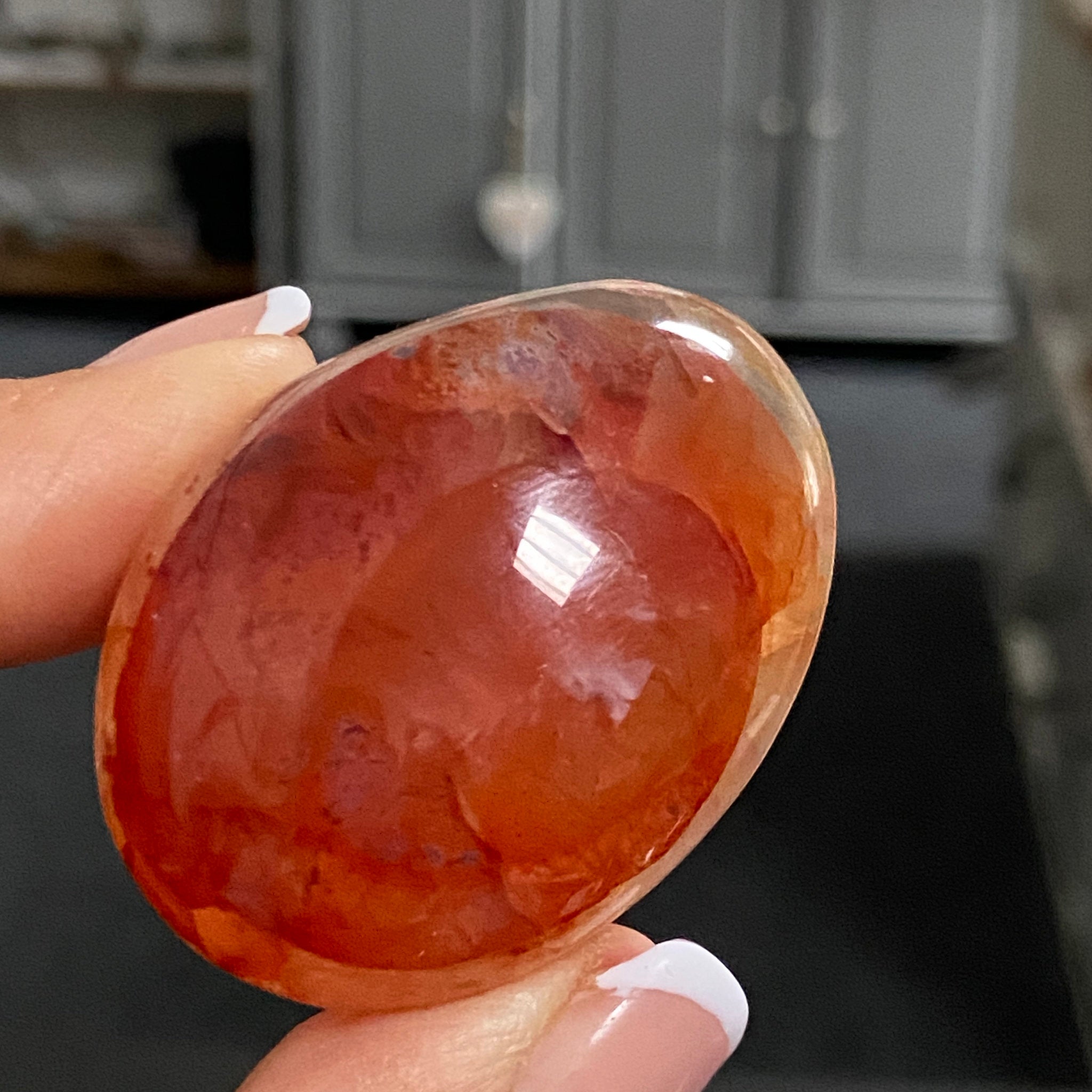 Golden & Crimson Healer Quartz Palmstone