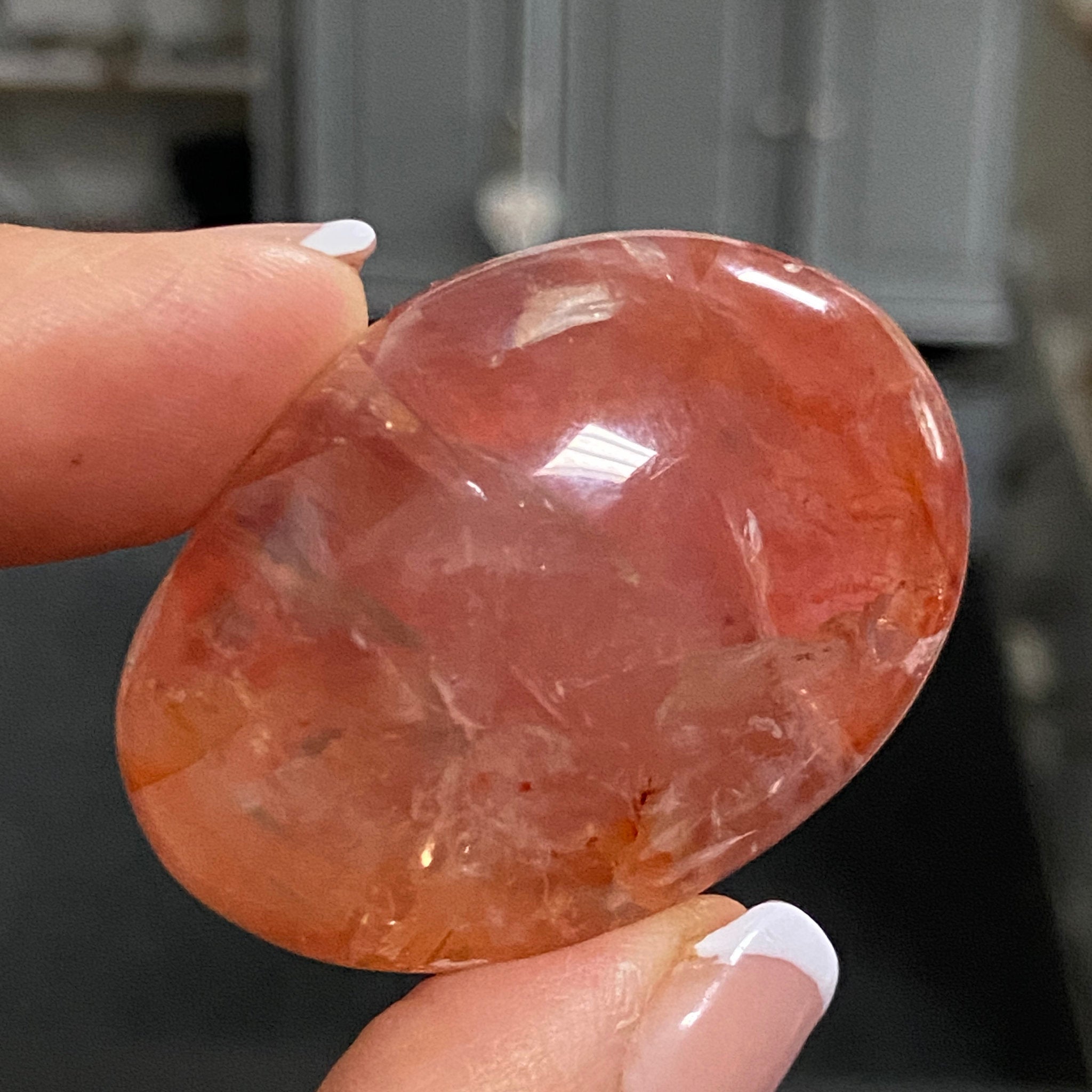 Golden & Crimson Healer Quartz Palmstone