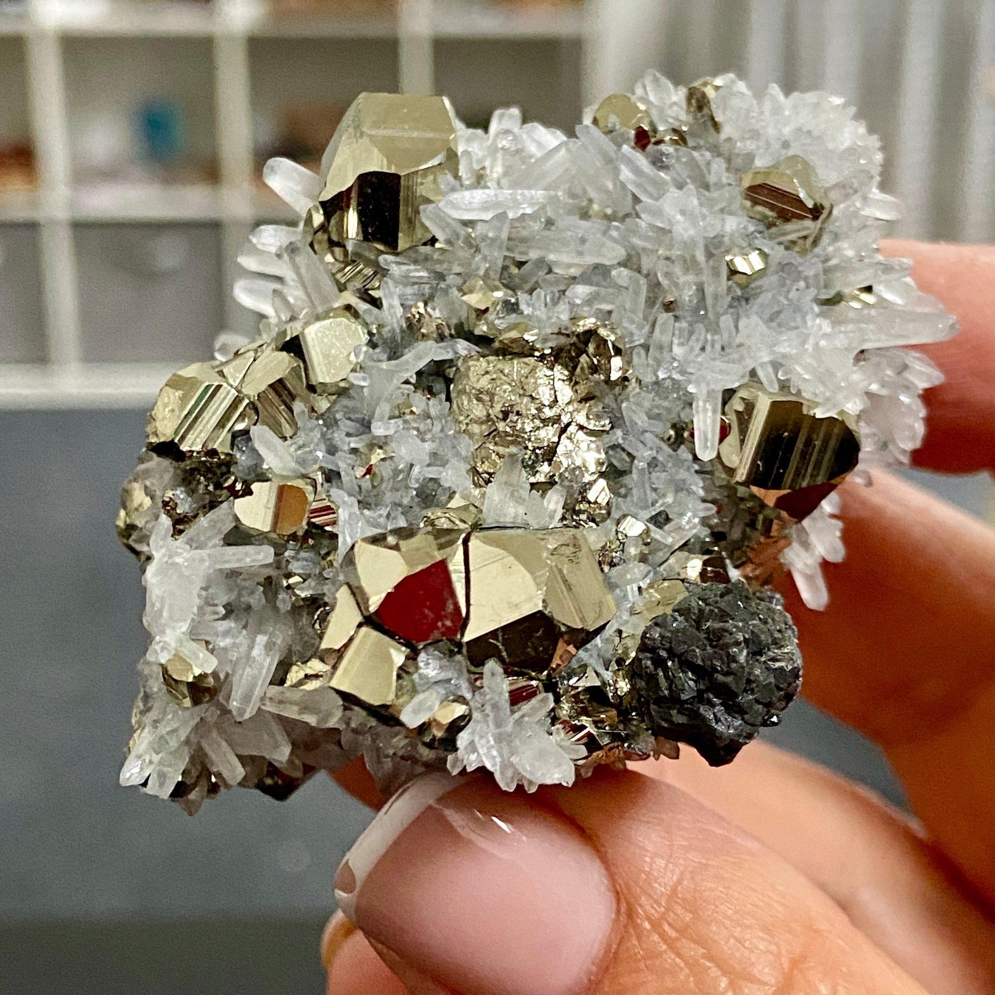 Quartz, Pyrite & Sphalerite Cluster – Huanzala Mine, Peru