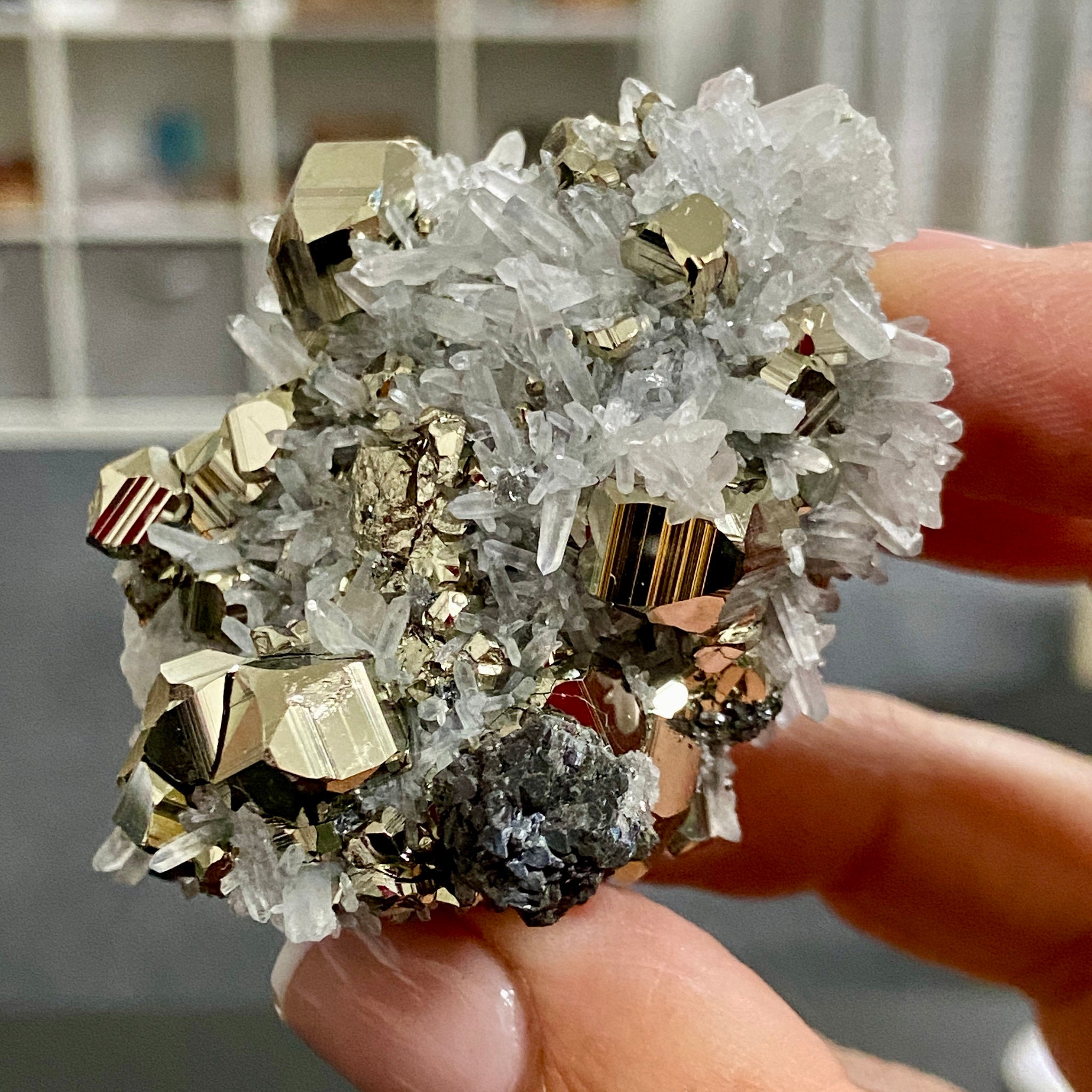 Quartz, Pyrite & Sphalerite Cluster – Huanzala Mine, Peru