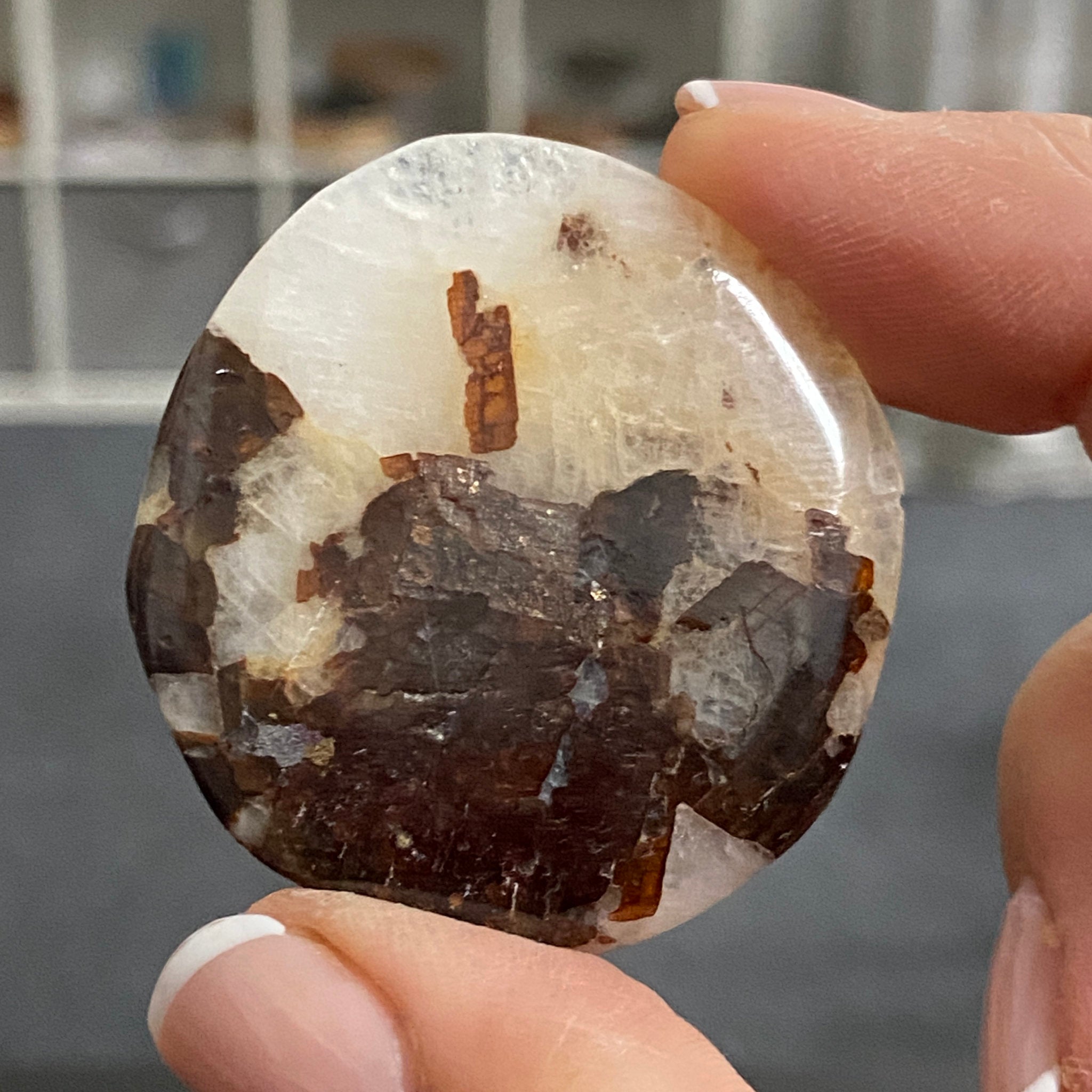 Cryolite Palmstone with Siderite Inclusions - Greenland