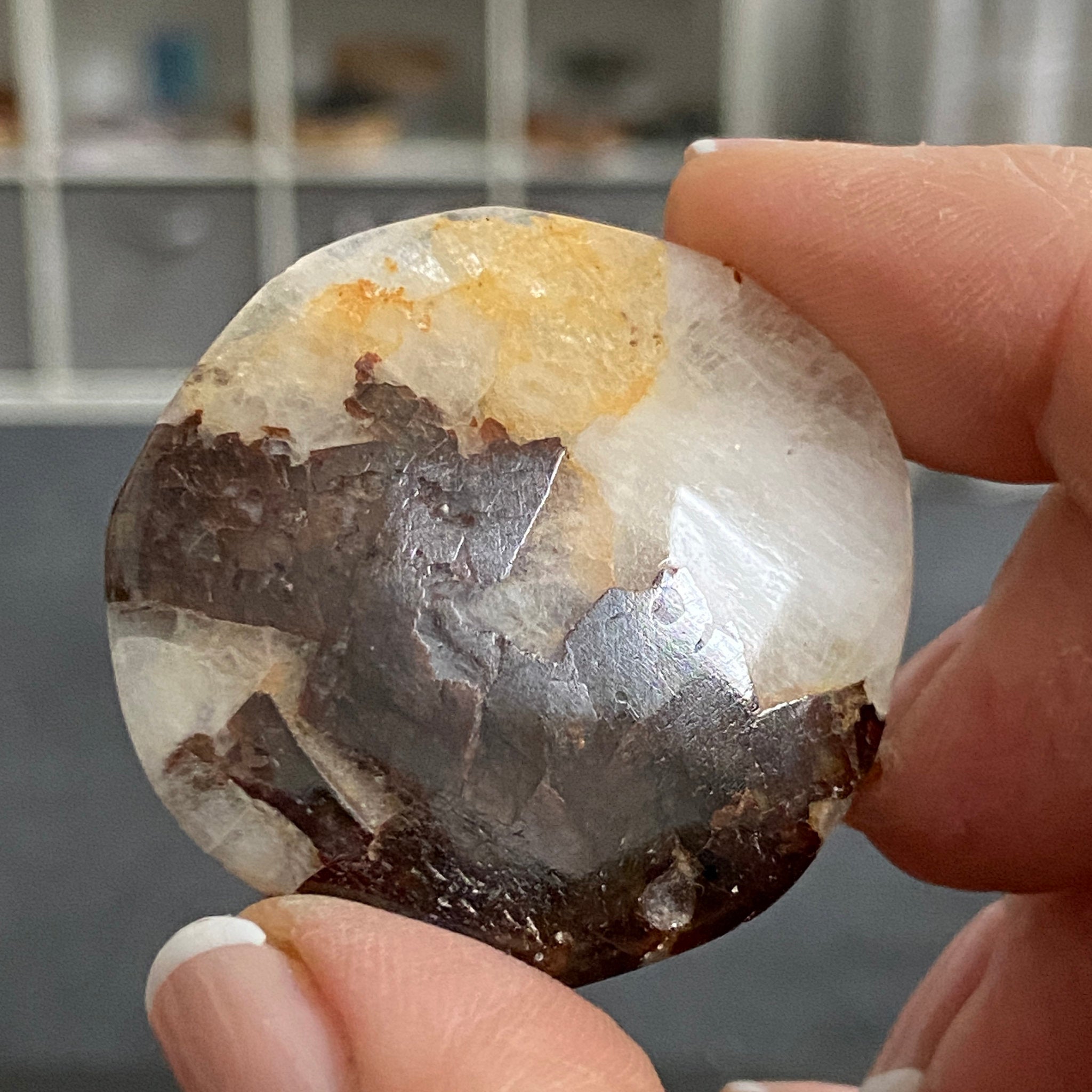 Cryolite Palmstone with Siderite Inclusions - Greenland