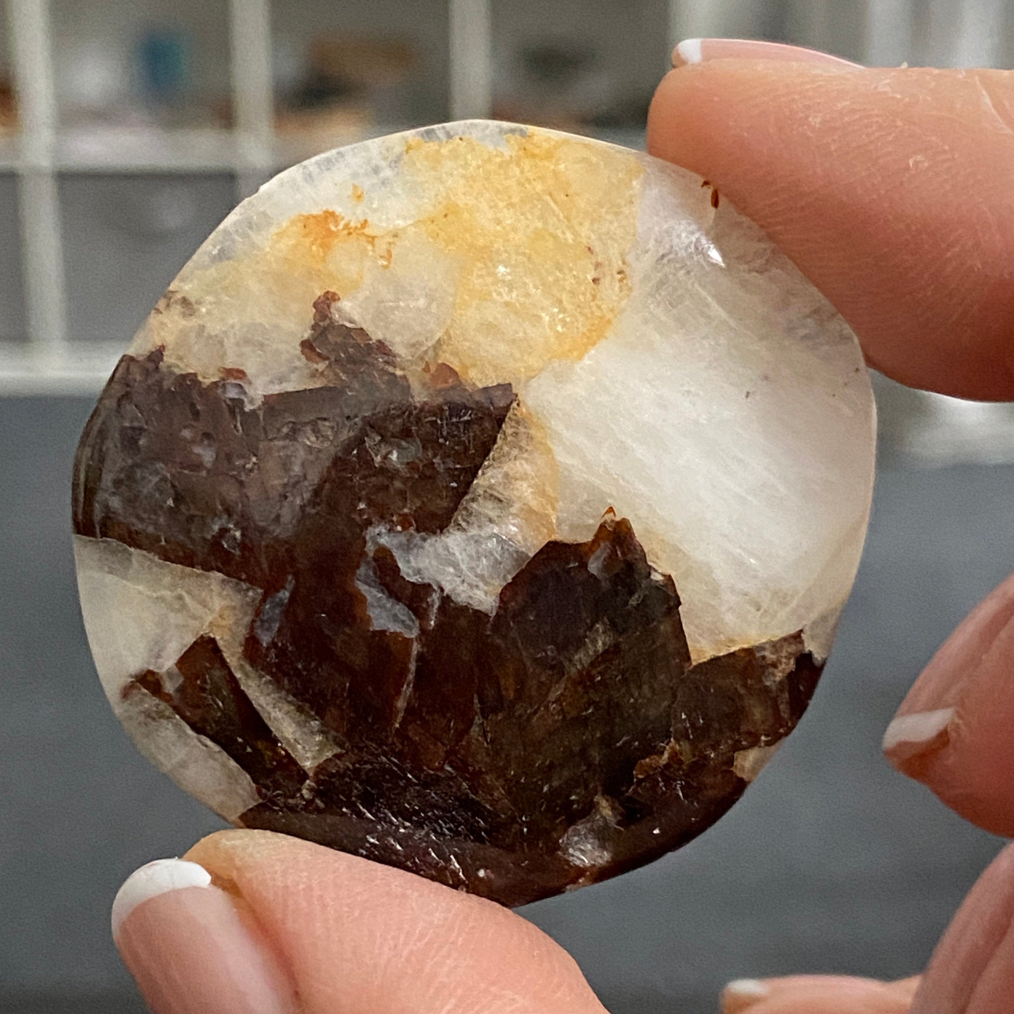 Cryolite Palmstone with Siderite Inclusions - Greenland