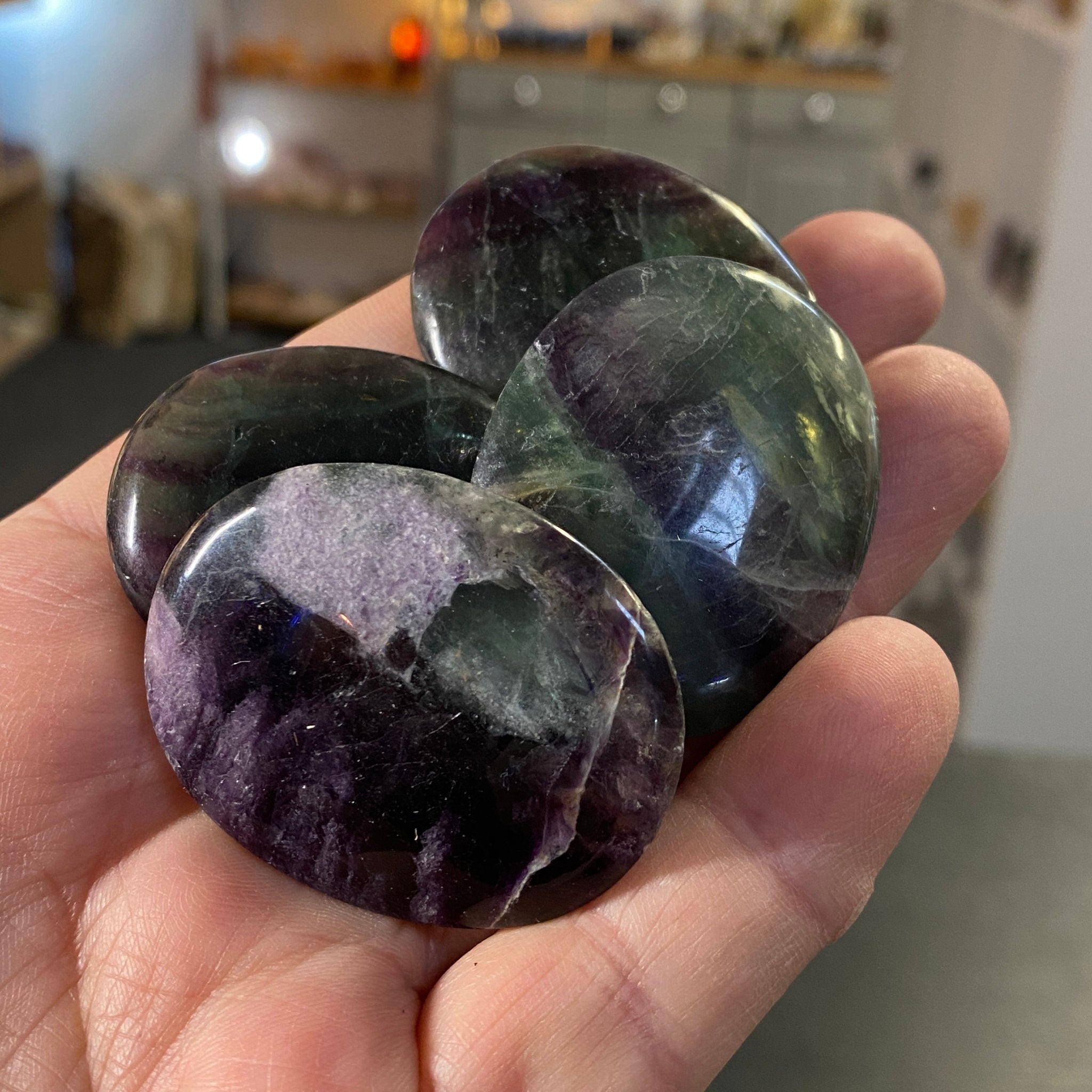 Rainbow Fluorite Palmstones