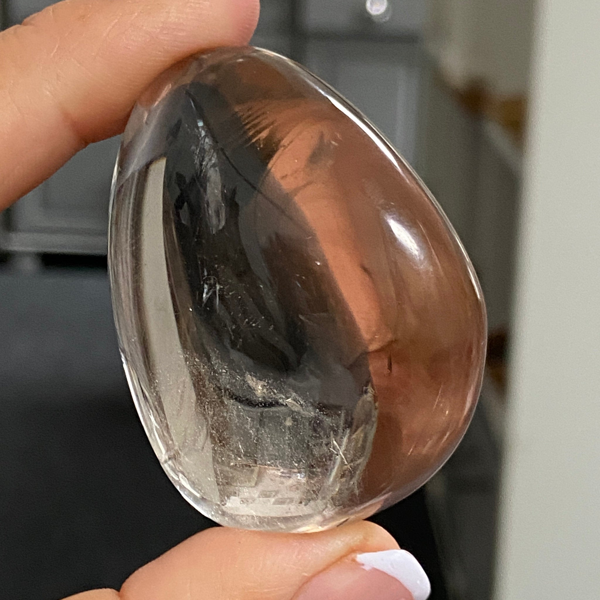 Smoky Quartz Palmstone – AAA Grade, Madagascar