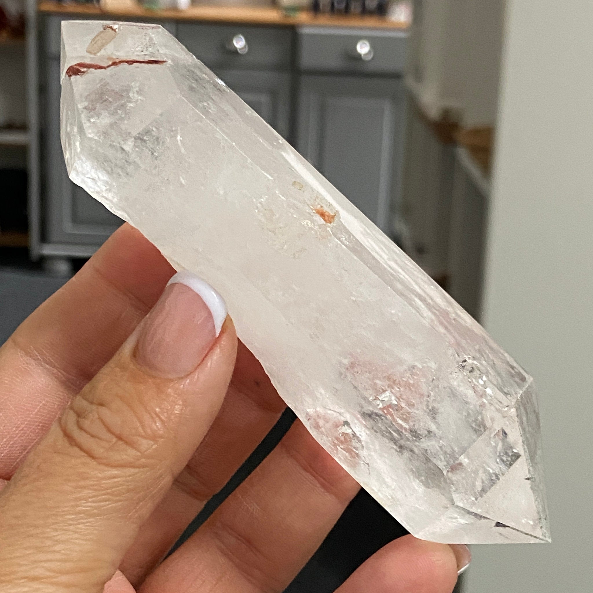 Double Terminated Quartz with Hematite, Chlorite & Elestial Cavities
