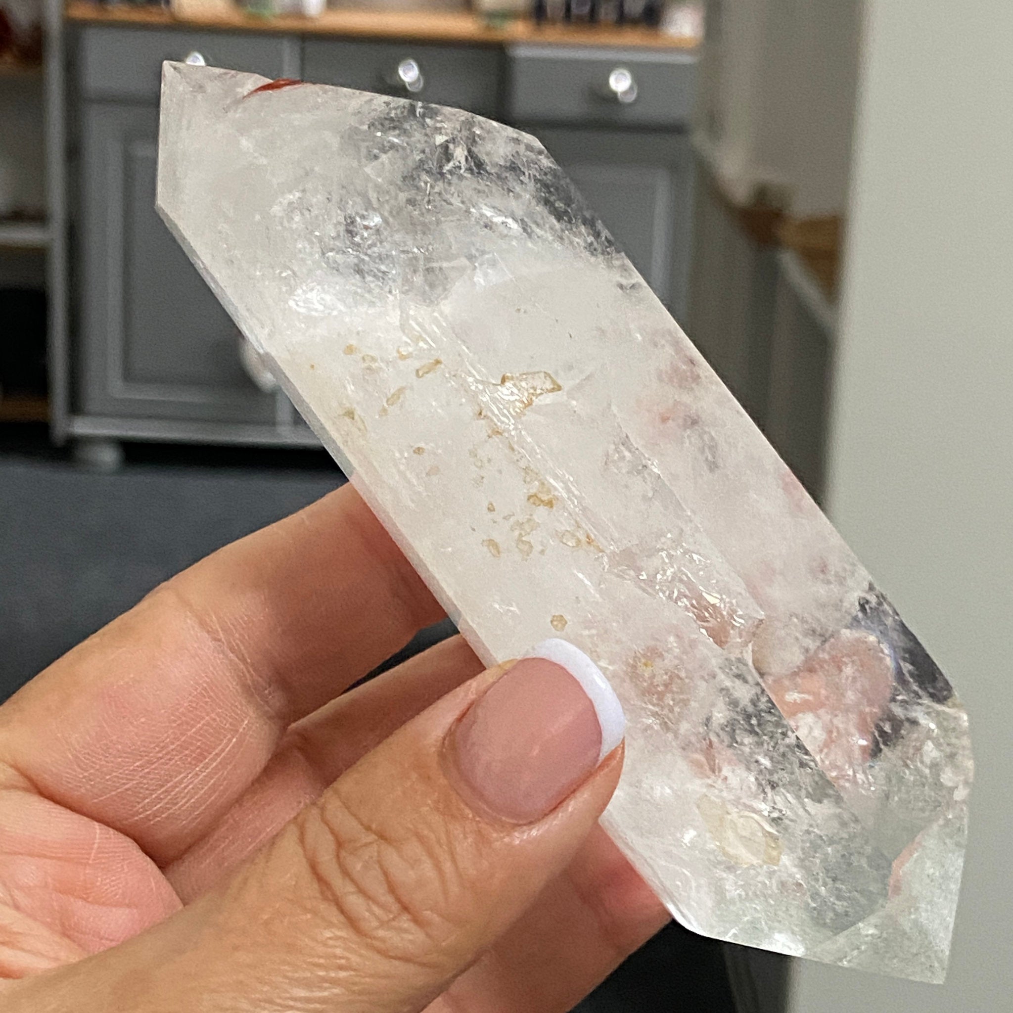 Double Terminated Quartz with Hematite, Chlorite & Elestial Cavities