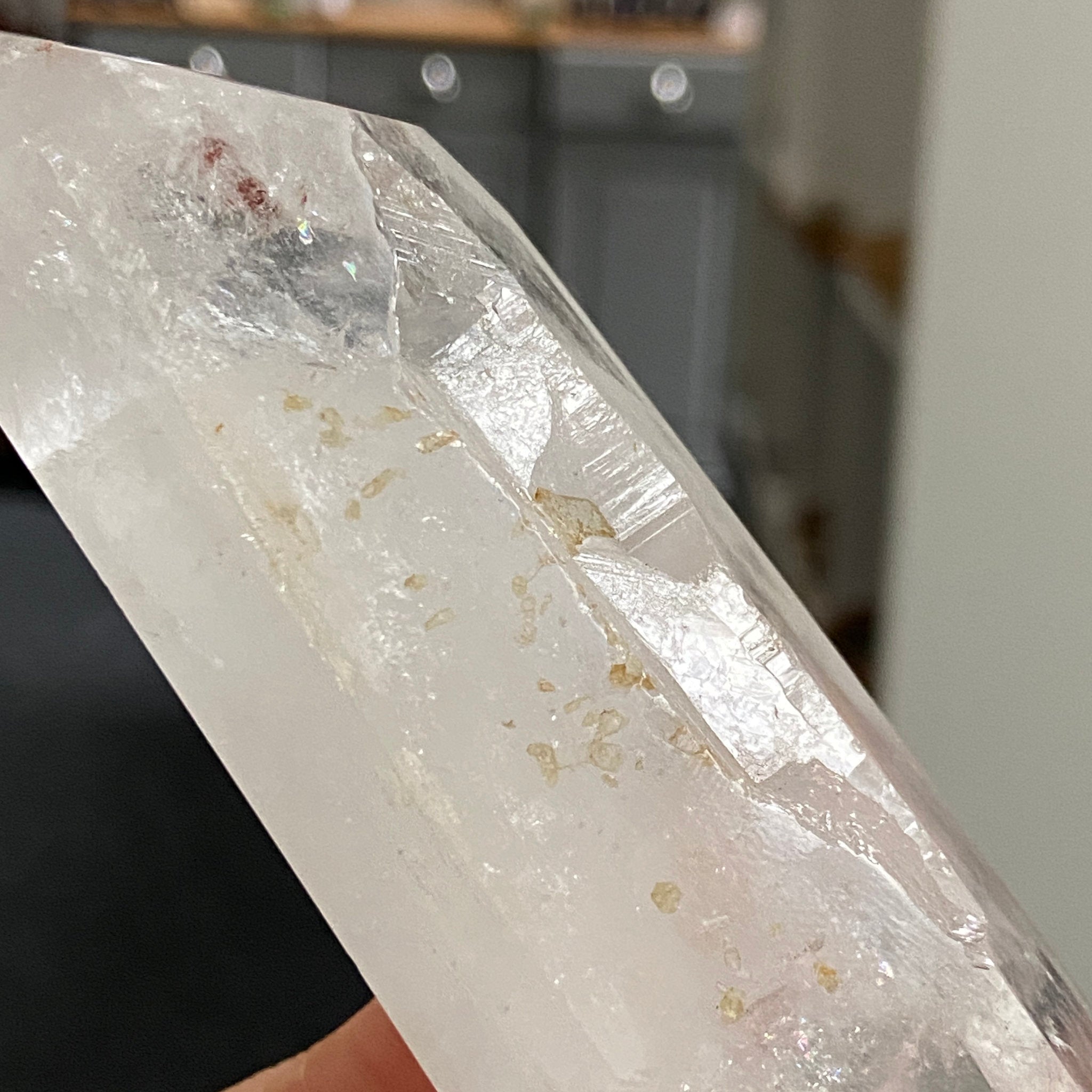 Double Terminated Quartz with Hematite, Chlorite & Elestial Cavities