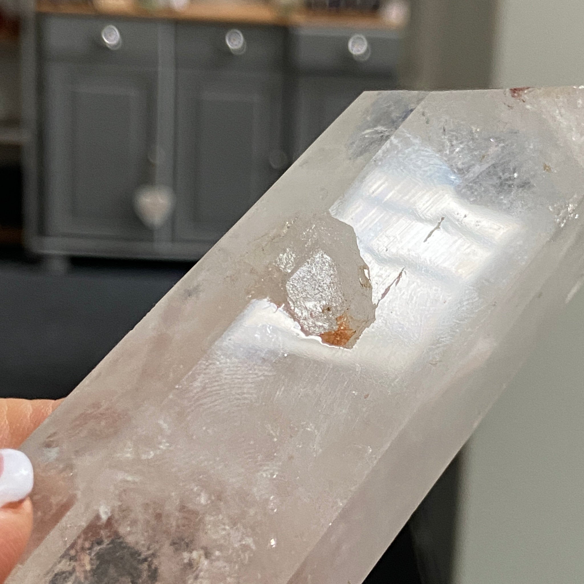 Double Terminated Quartz with Hematite, Chlorite & Elestial Cavities