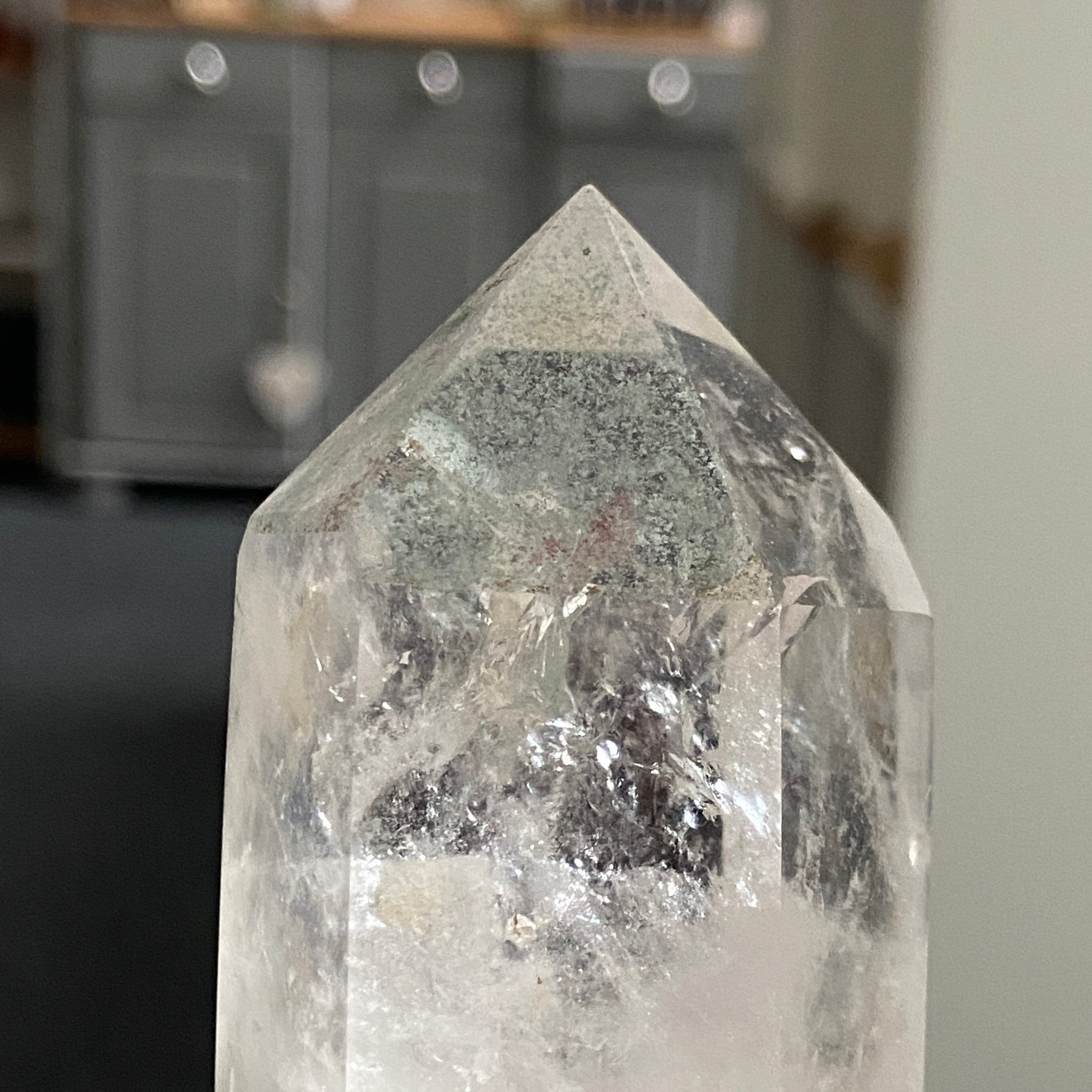 Double Terminated Quartz with Hematite, Chlorite & Elestial Cavities