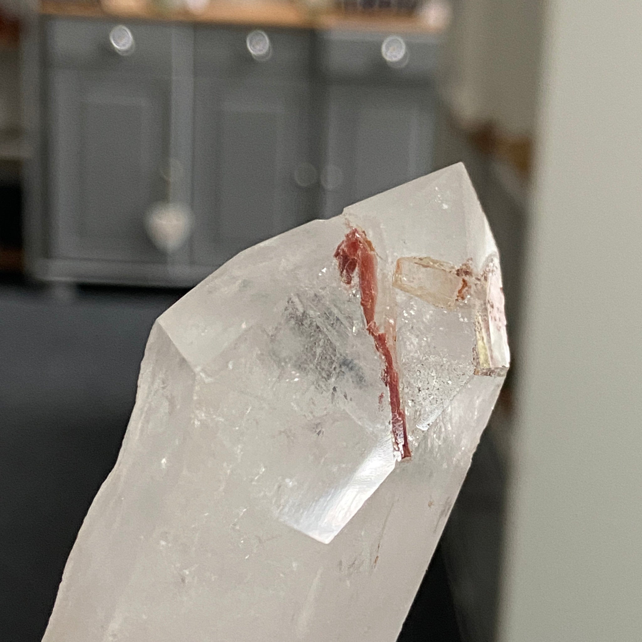 Double Terminated Quartz with Hematite, Chlorite & Elestial Cavities