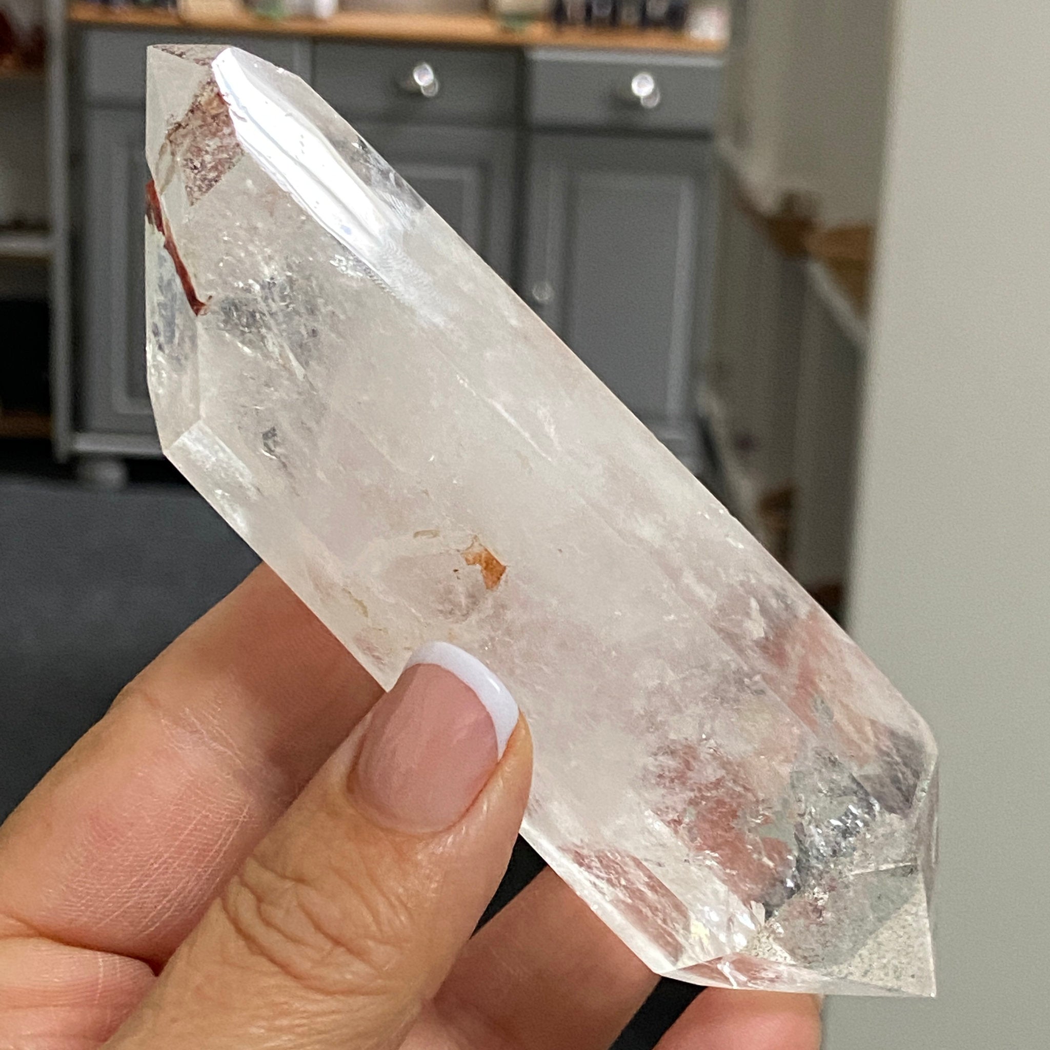 Double Terminated Quartz with Hematite, Chlorite & Elestial Cavities