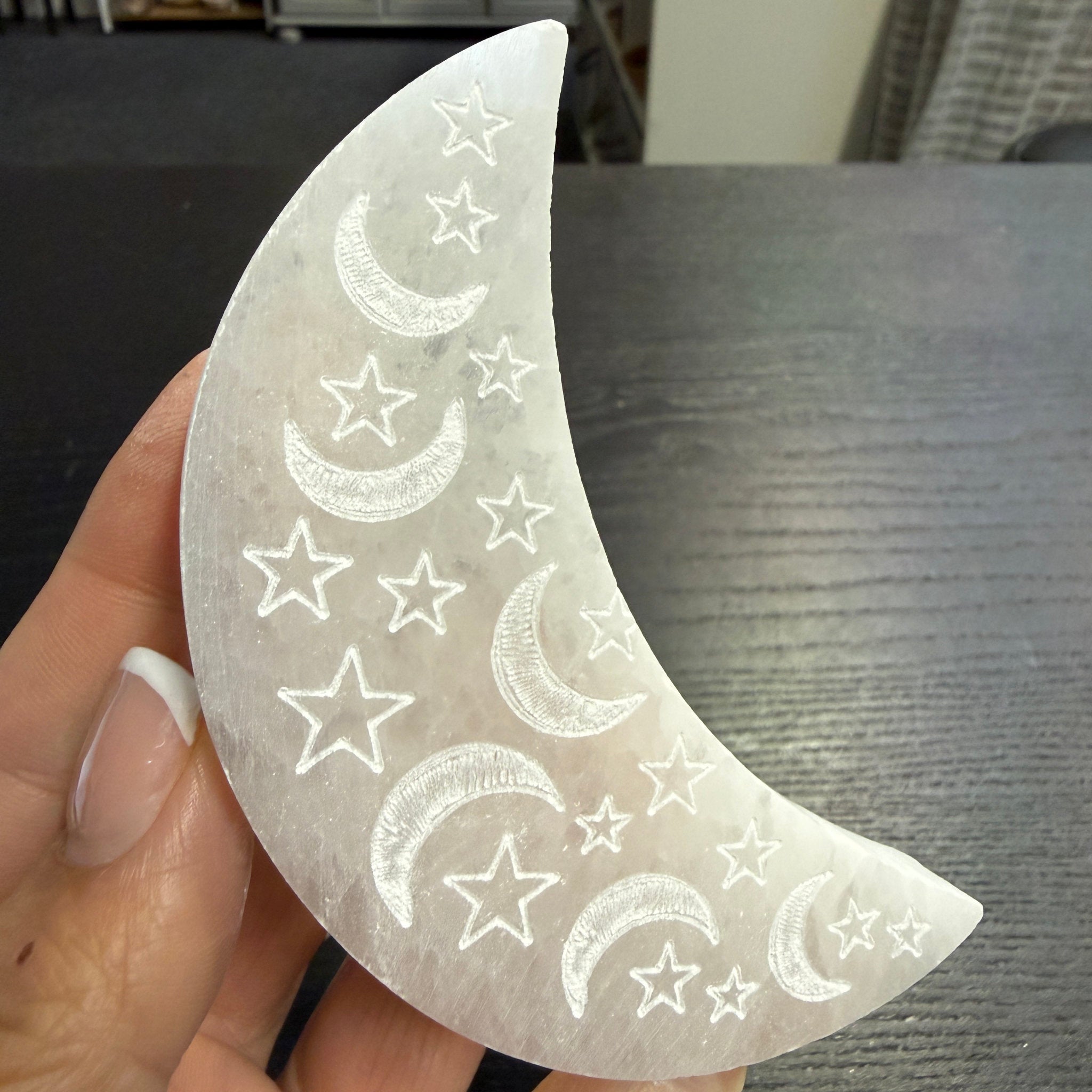 Stars & Moon Selenite Charging Plate