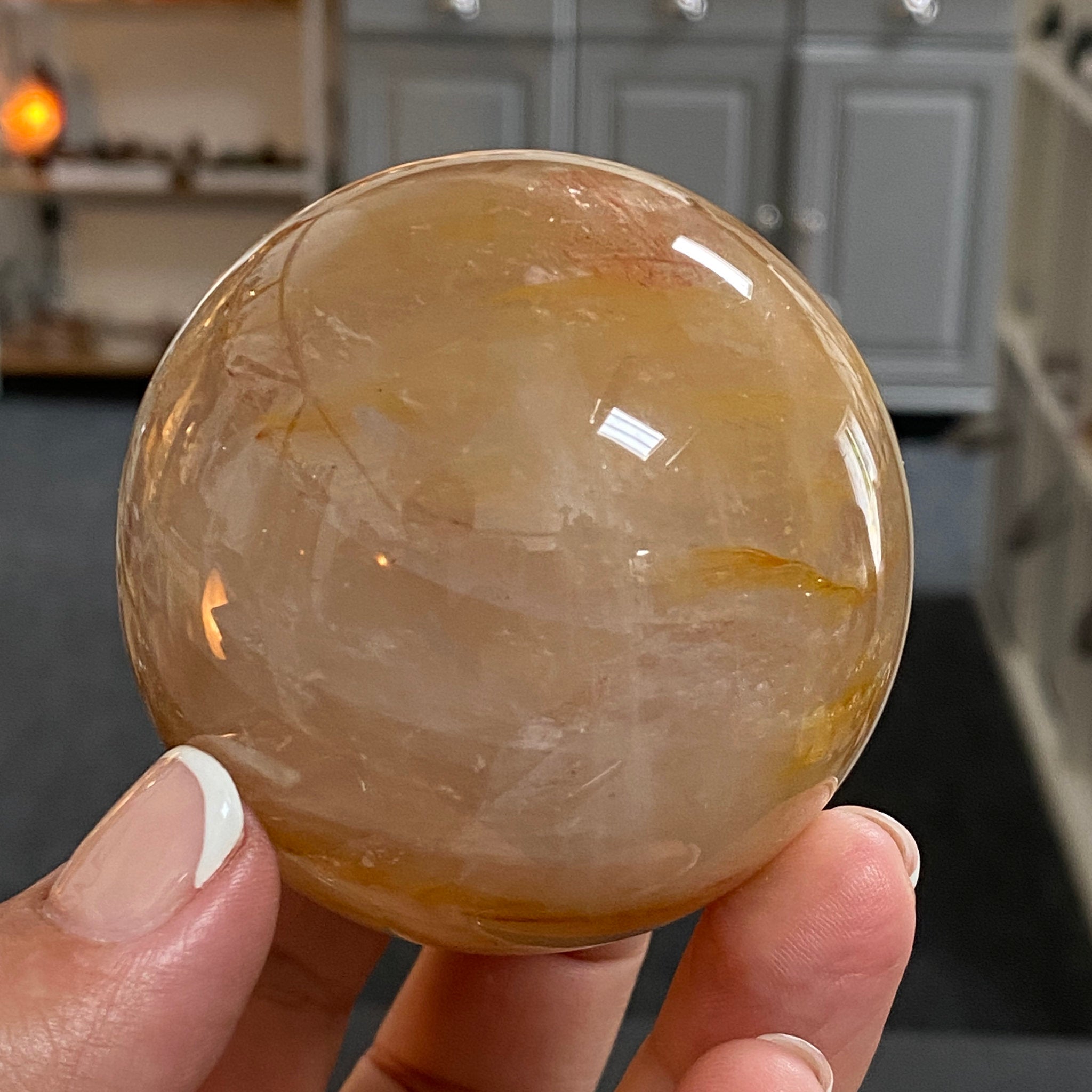 🧡 Golden Healer Quartz Sphere – Madagascar