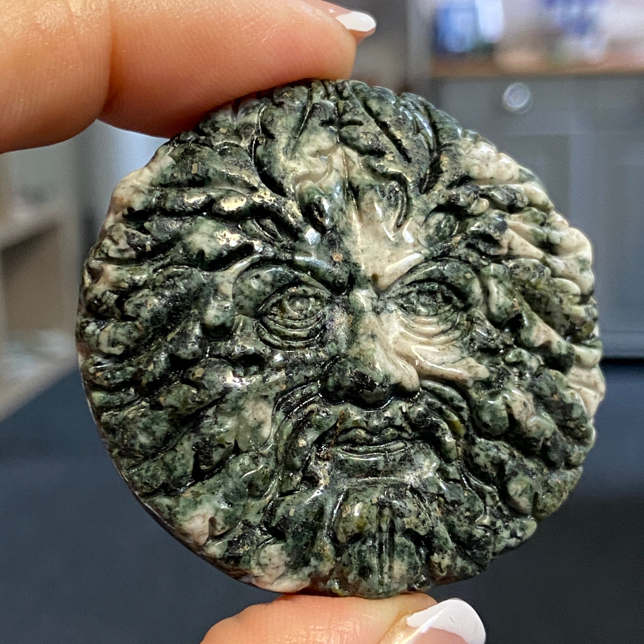 Preseli Bluestone Green Man – Hand-Carved Plaque