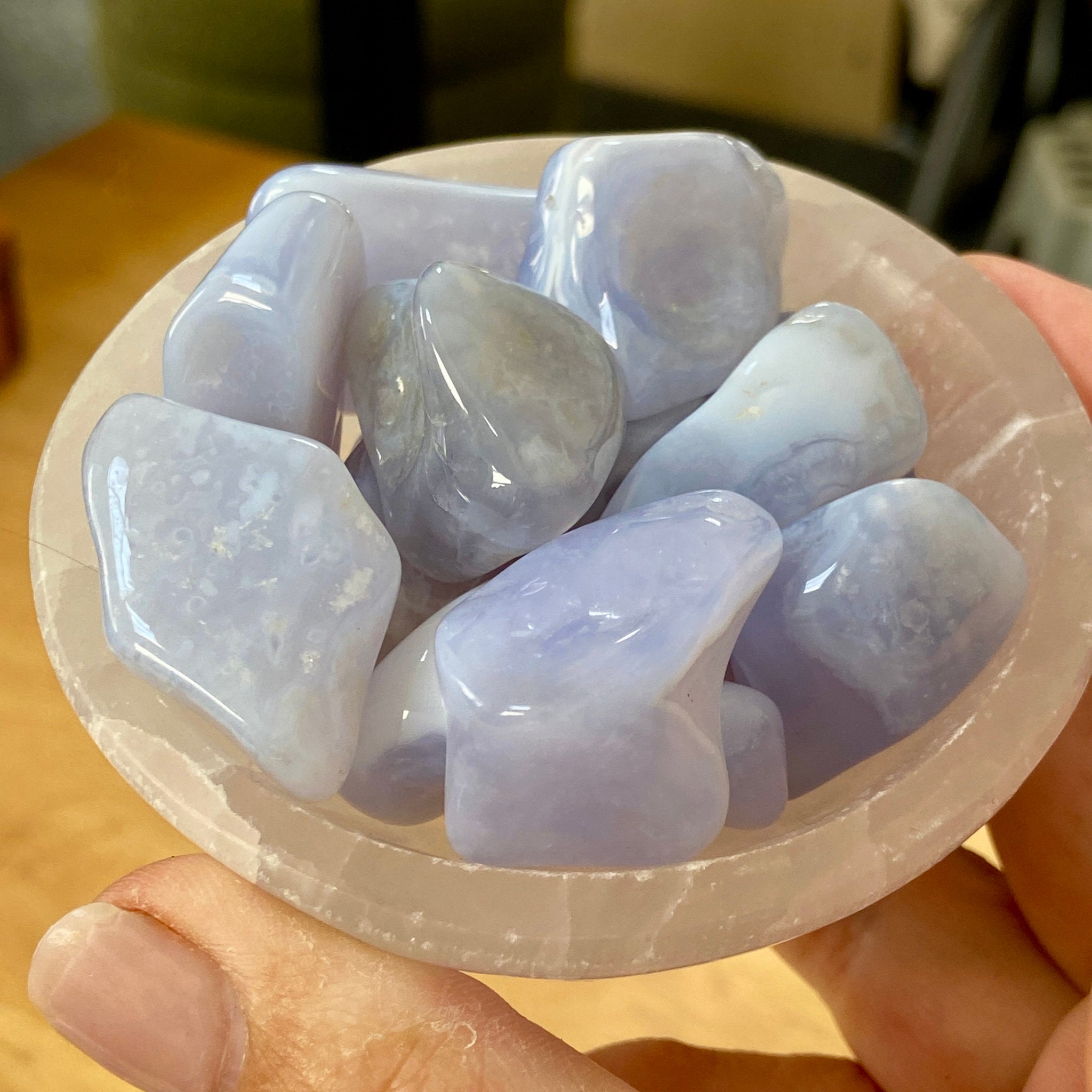 Blue Lace Agate Tumbled Stones