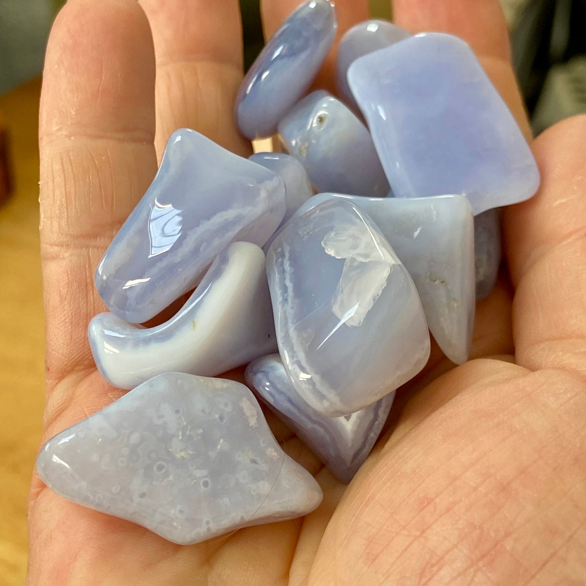 Blue Lace Agate Tumbled Stones