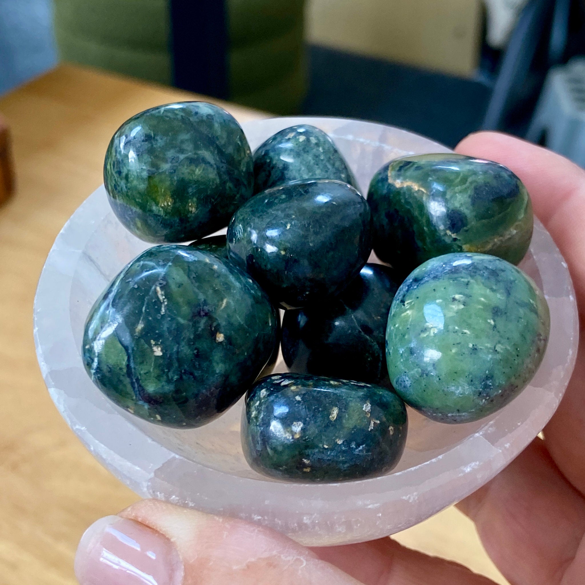 Nephrite Jade Tumbled Stones