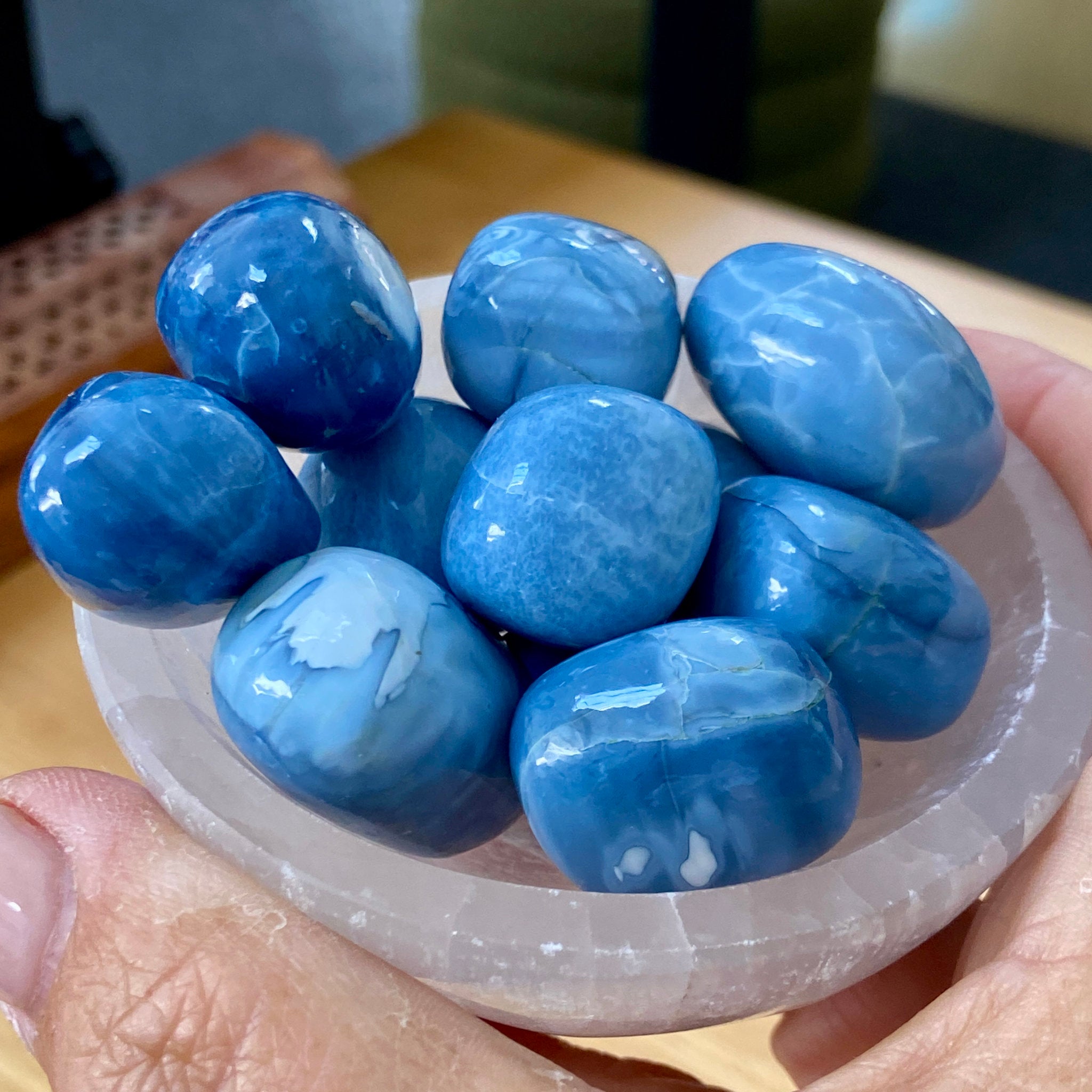 Blue Owyhee Opal Tumbled Stone - USA