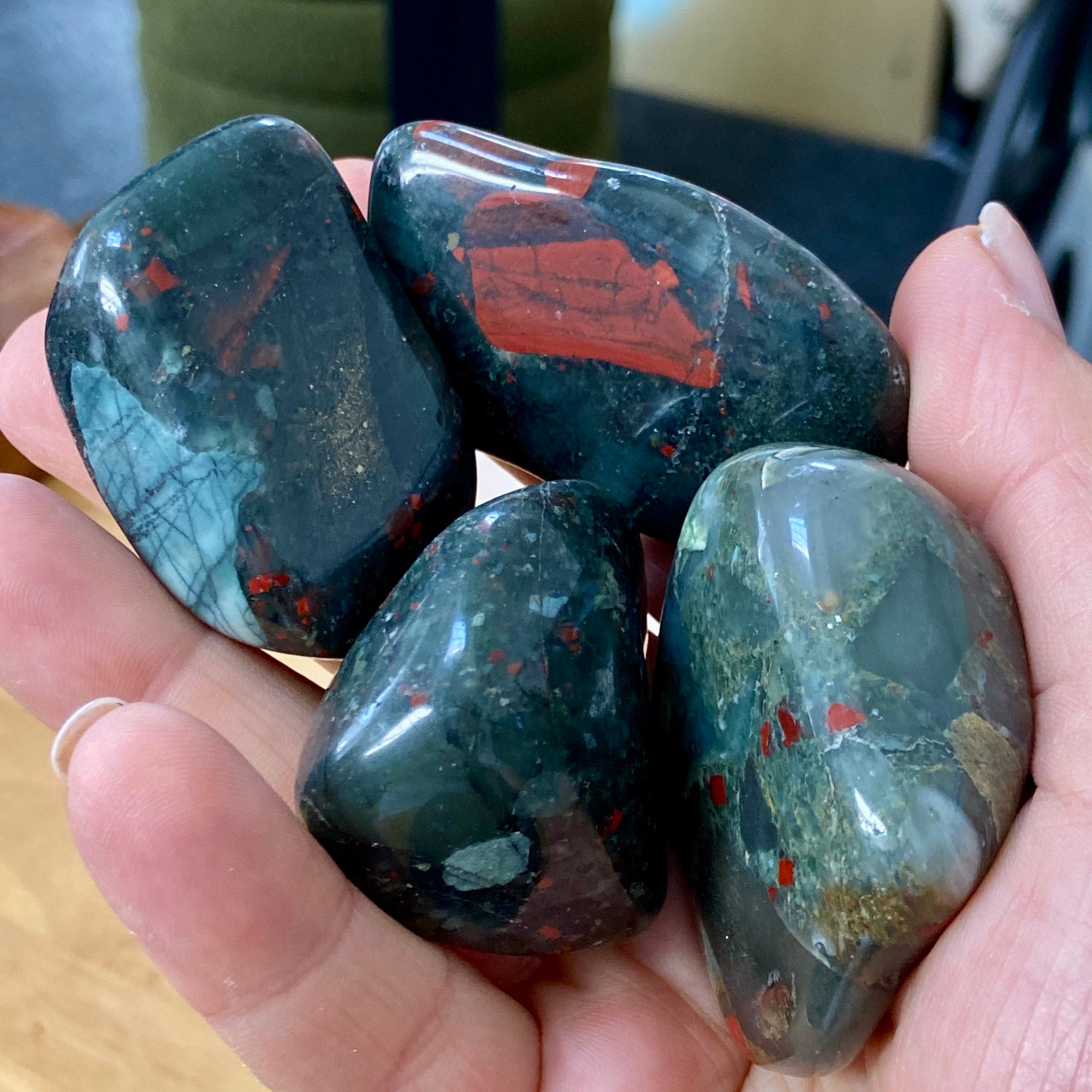 Bloodstone Tumbled Stones