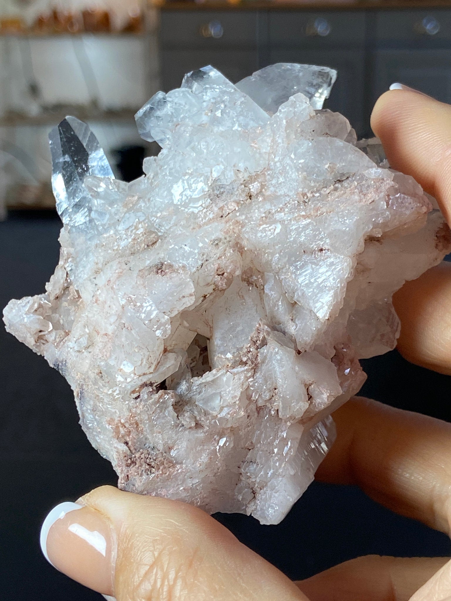 Sacred Pink Lemurian Quartz Cluster