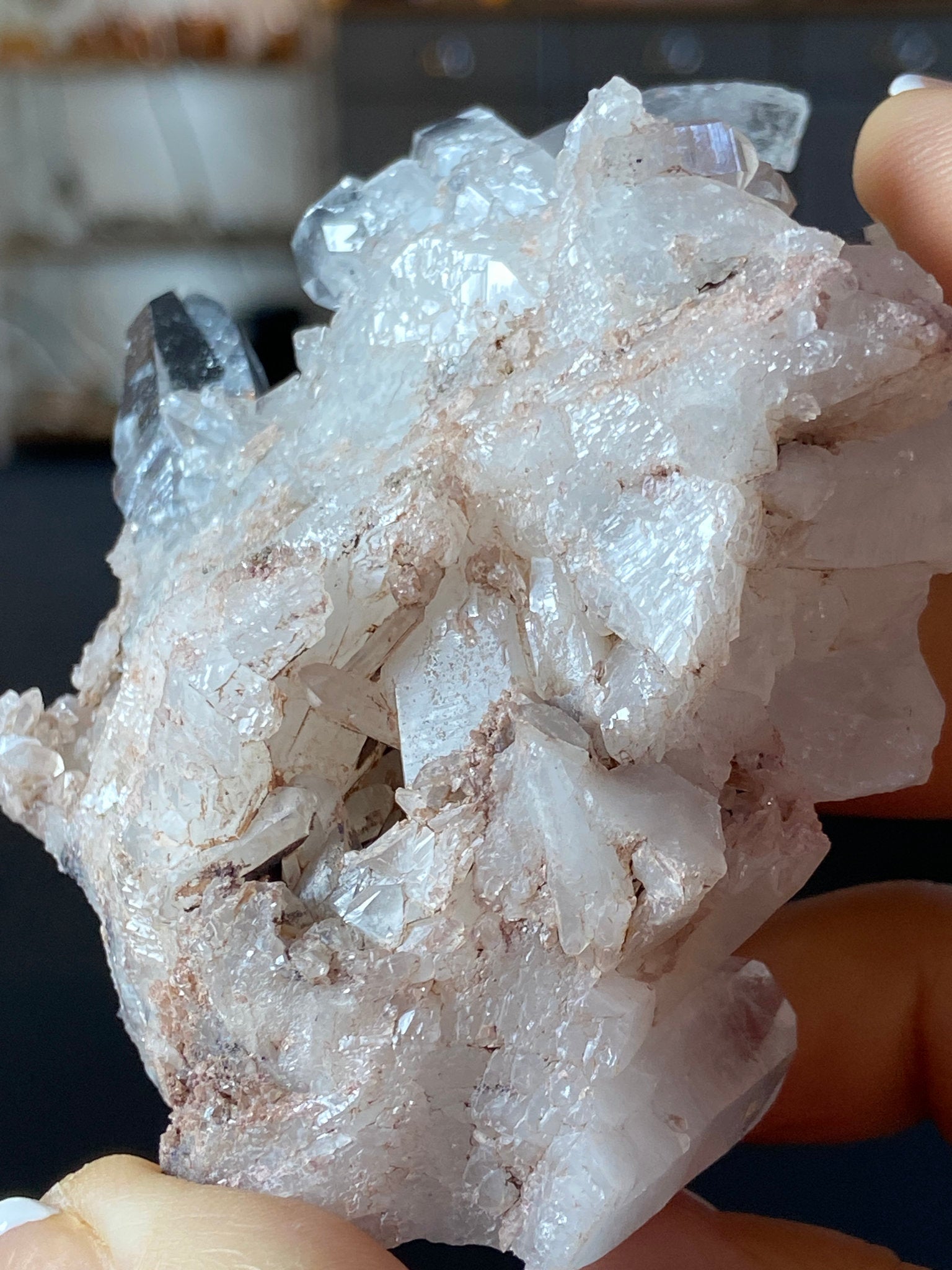 Sacred Pink Lemurian Quartz Cluster