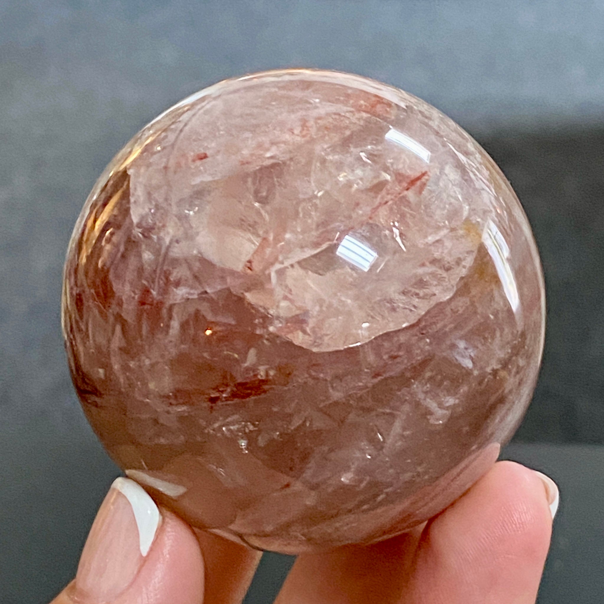 🔥 Hematite Included Quartz Sphere - Madagascar