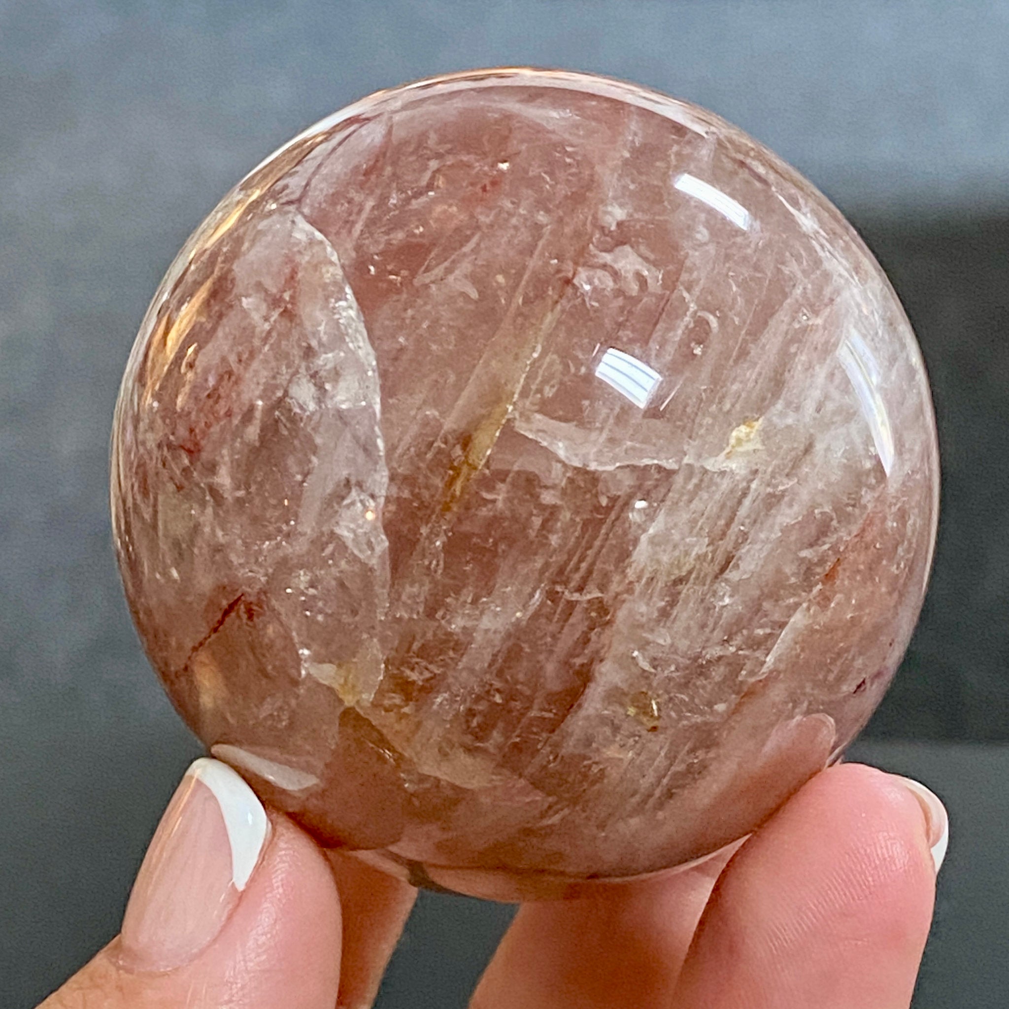 🔥 Hematite Included Quartz Sphere - Madagascar
