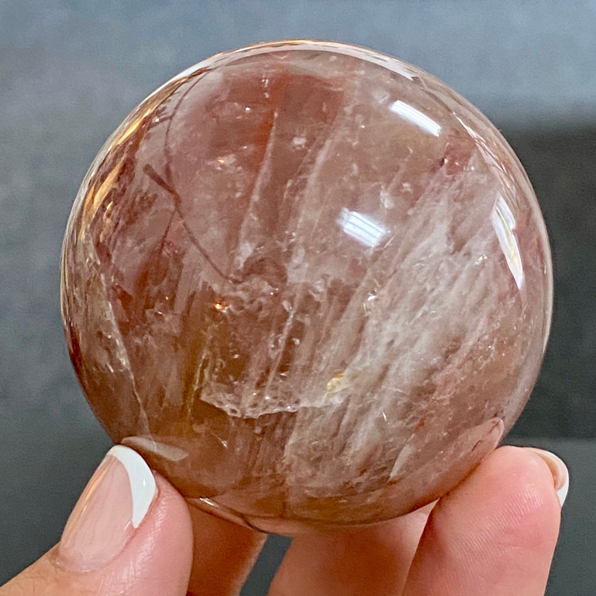 🔥 Hematite Included Quartz Sphere - Madagascar