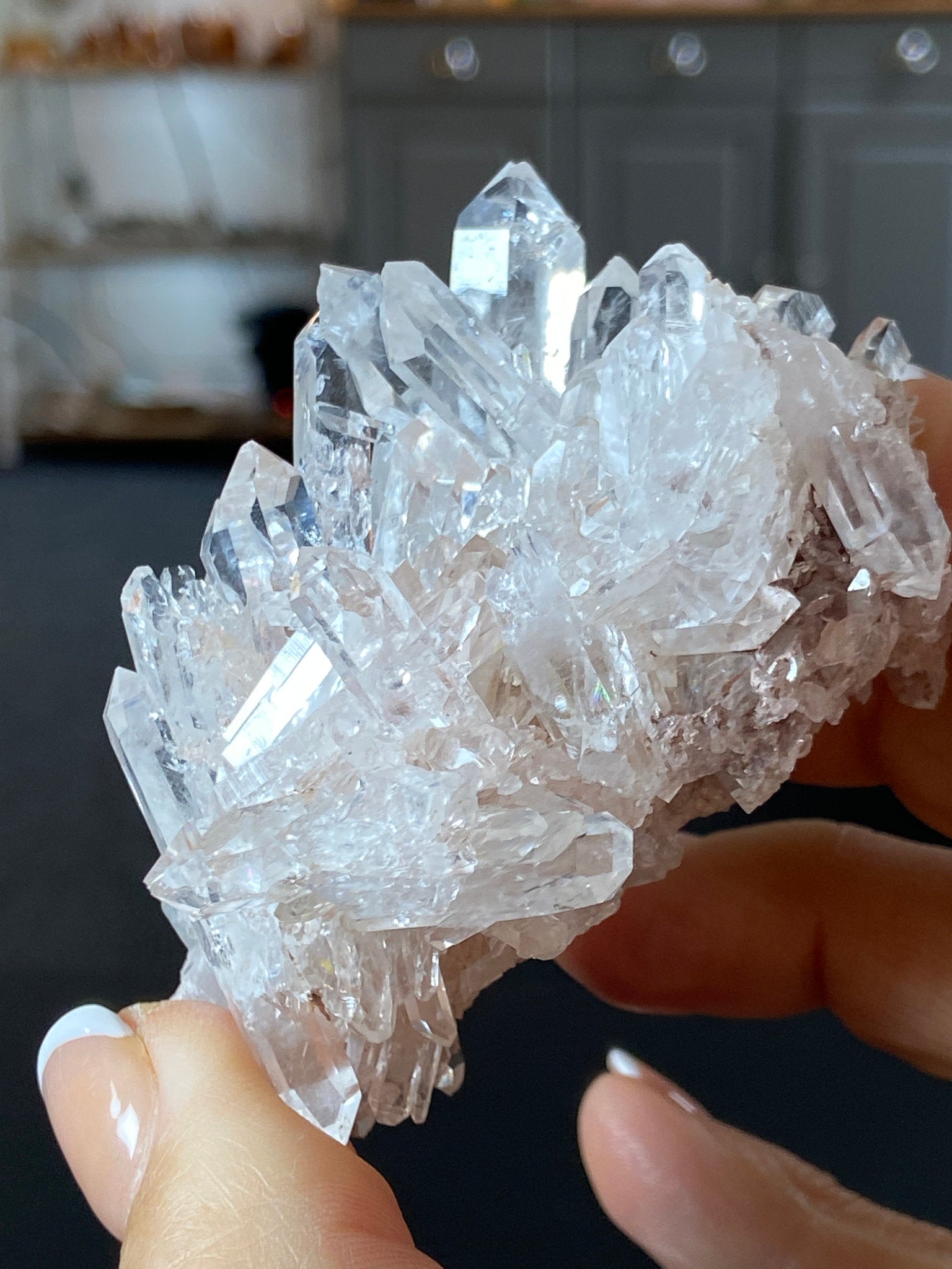 Sacred Pink Lemurian Quartz Cluster