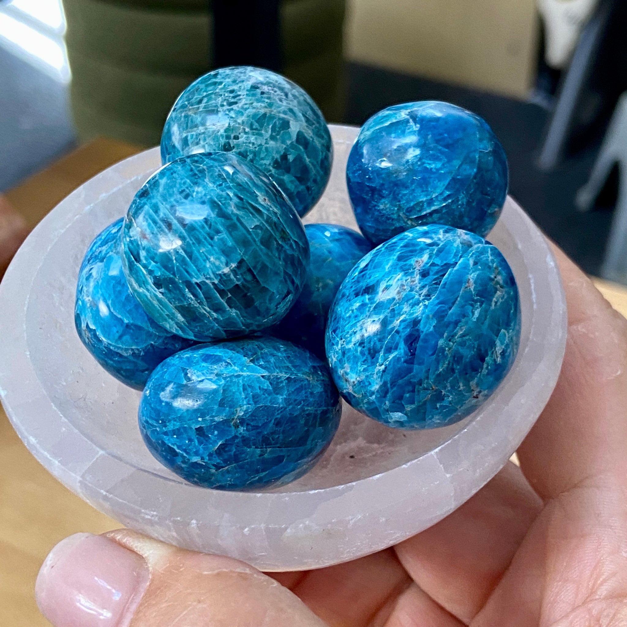 Blue Apatite Tumbled Stones