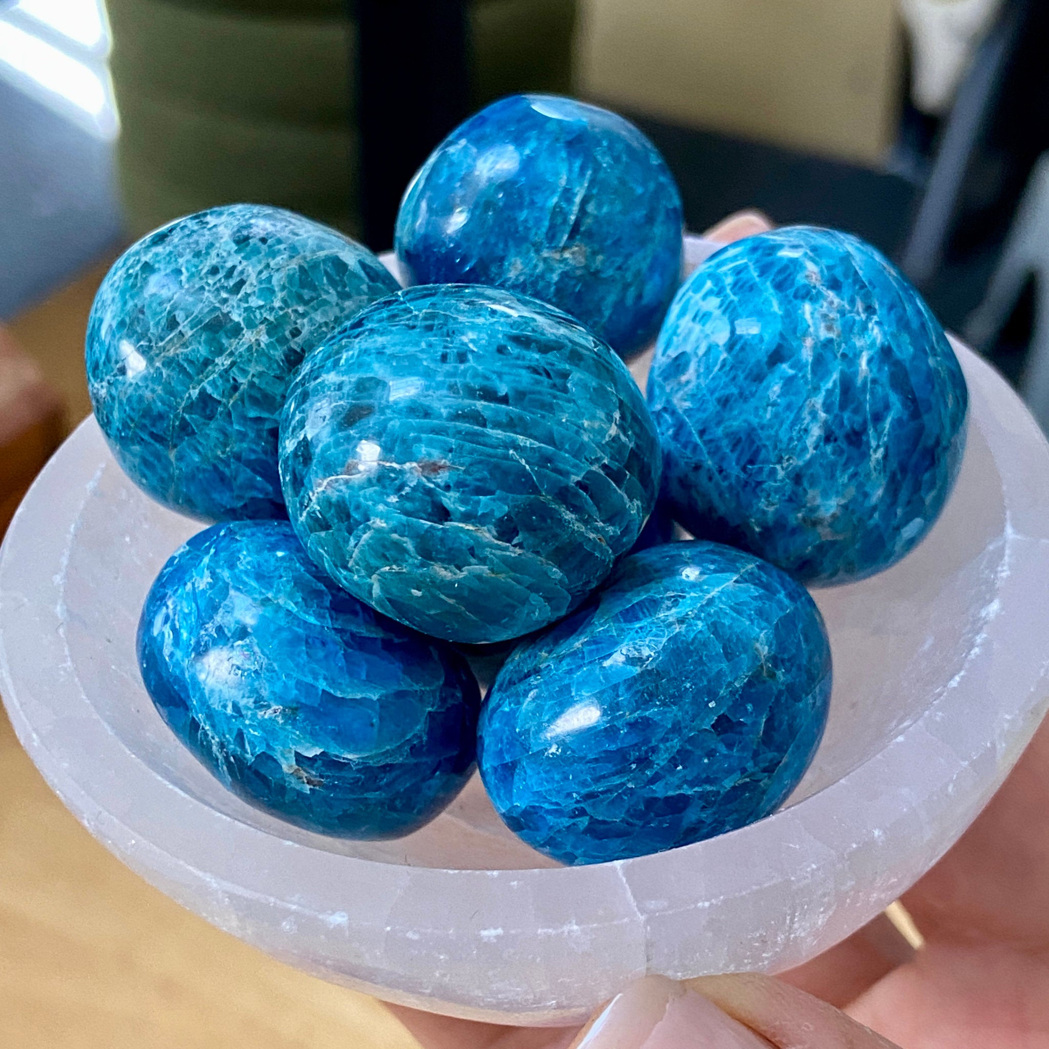 Blue Apatite Tumbled Stones