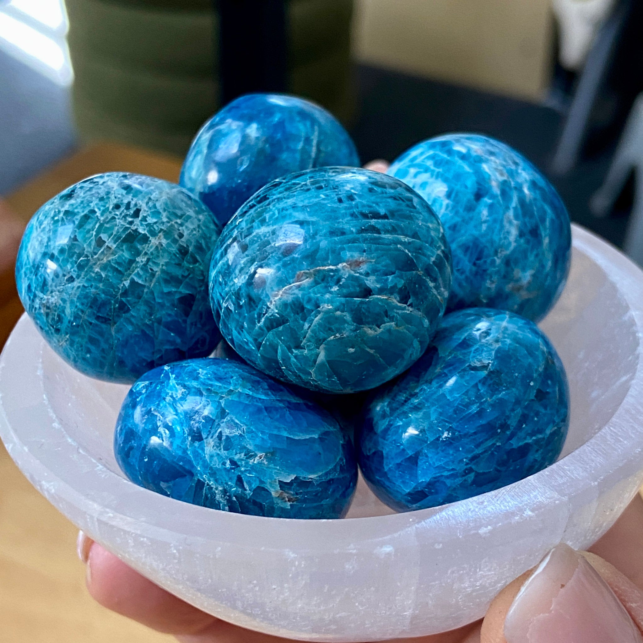 Blue Apatite Tumbled Stones