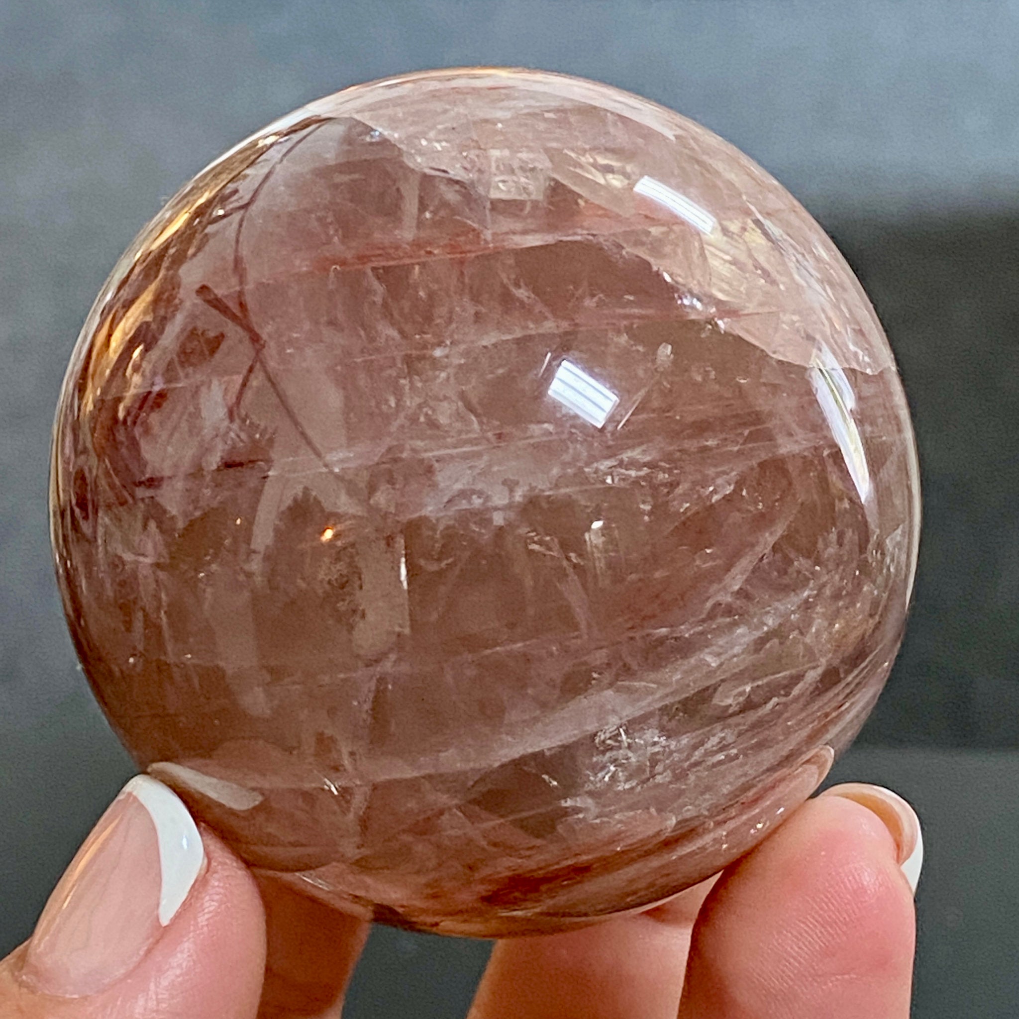 🔥 Hematite Included Quartz Sphere - Madagascar