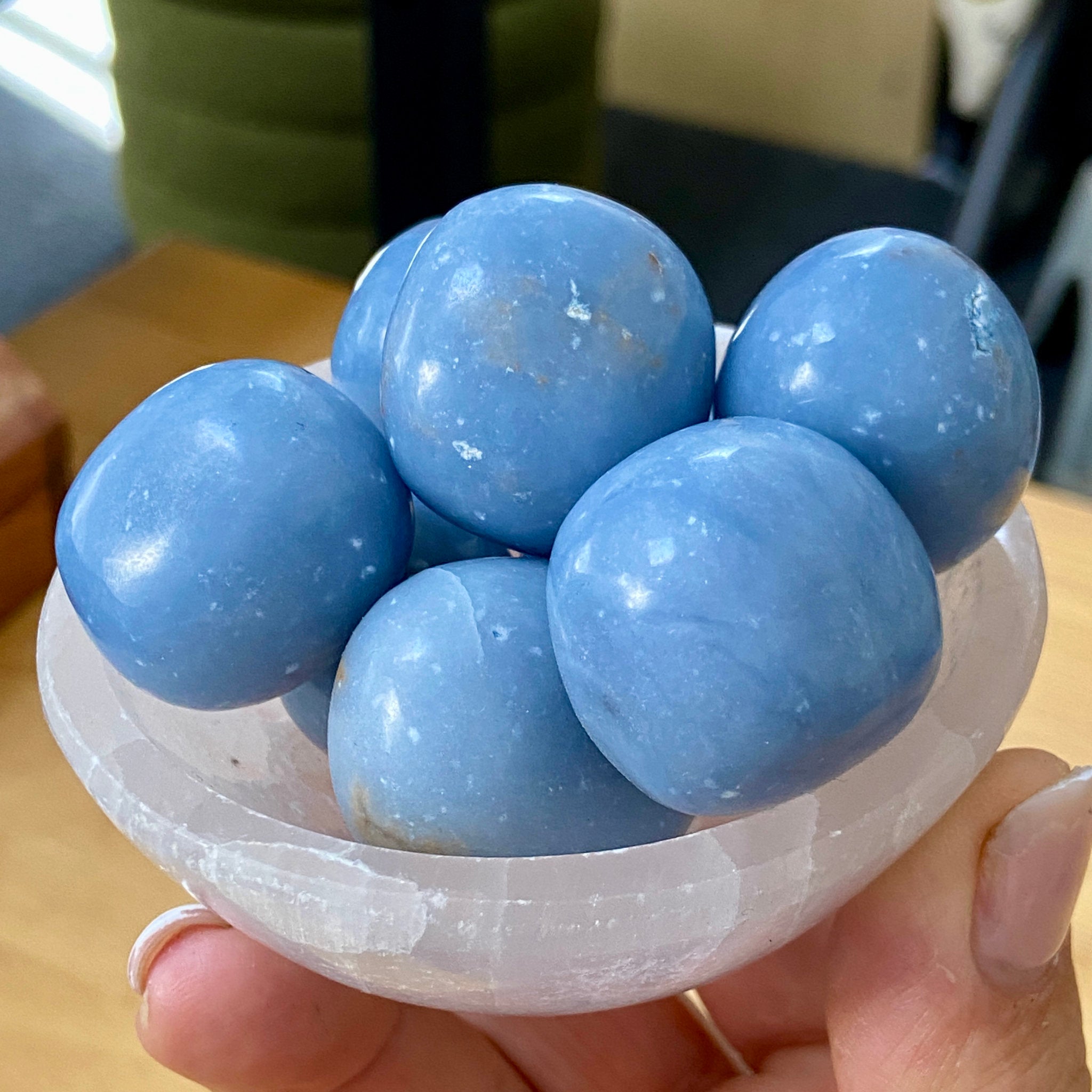 Angelite Tumbled Stone – Peru