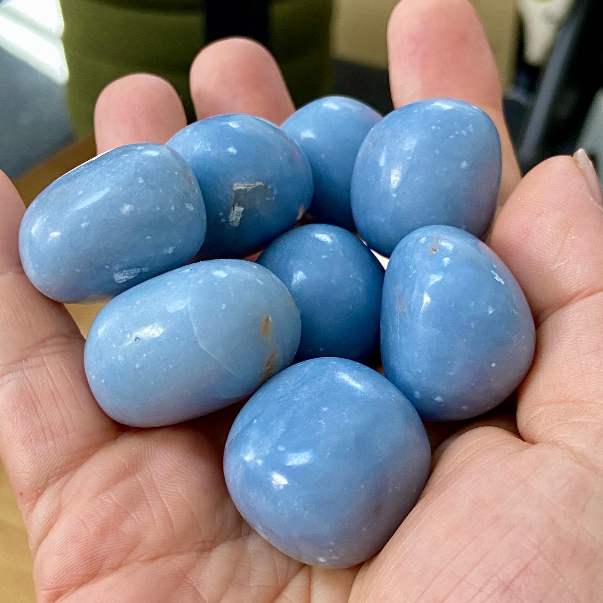 Angelite Tumbled Stone – Peru