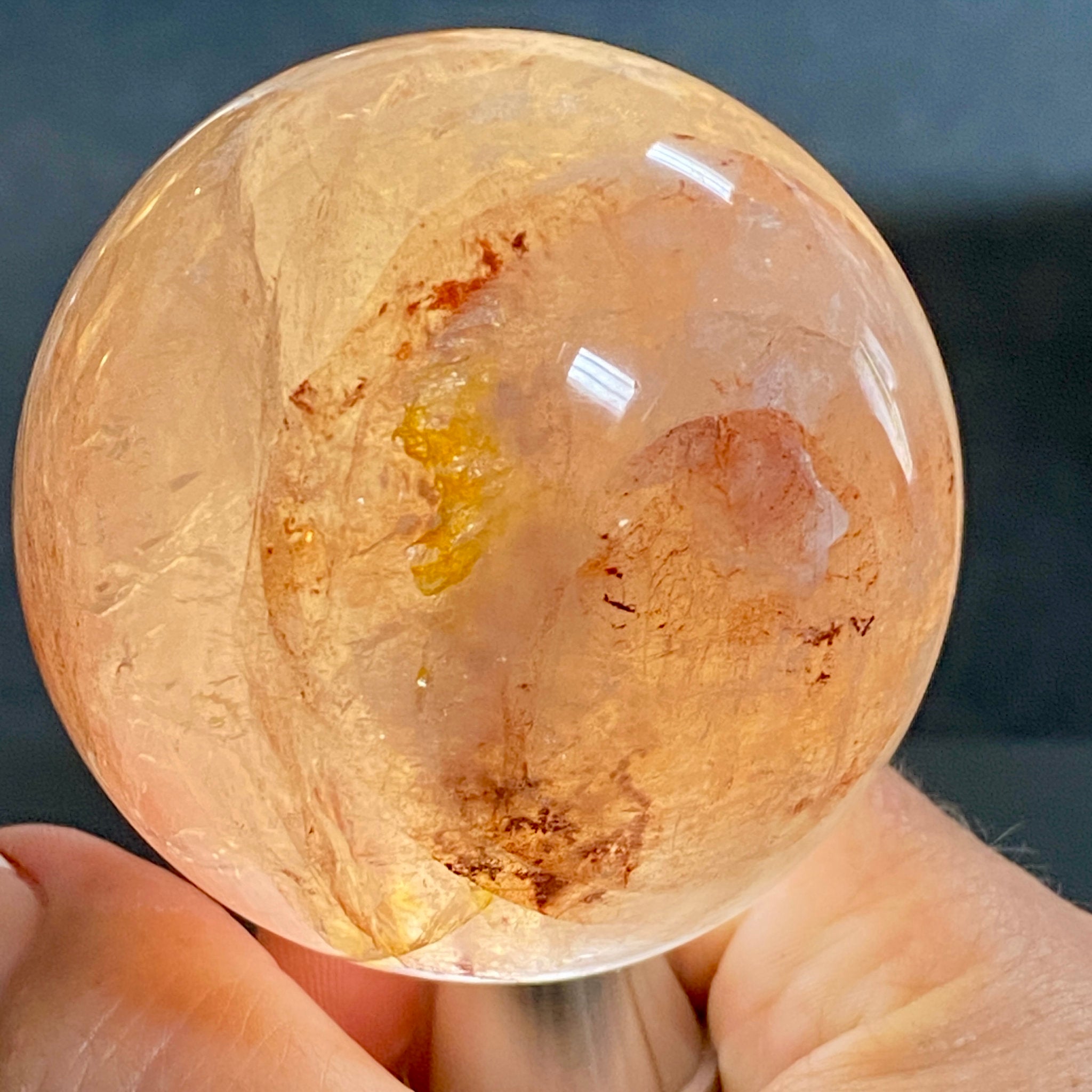 🔥 Hematite Included Quartz Sphere - Madagascar