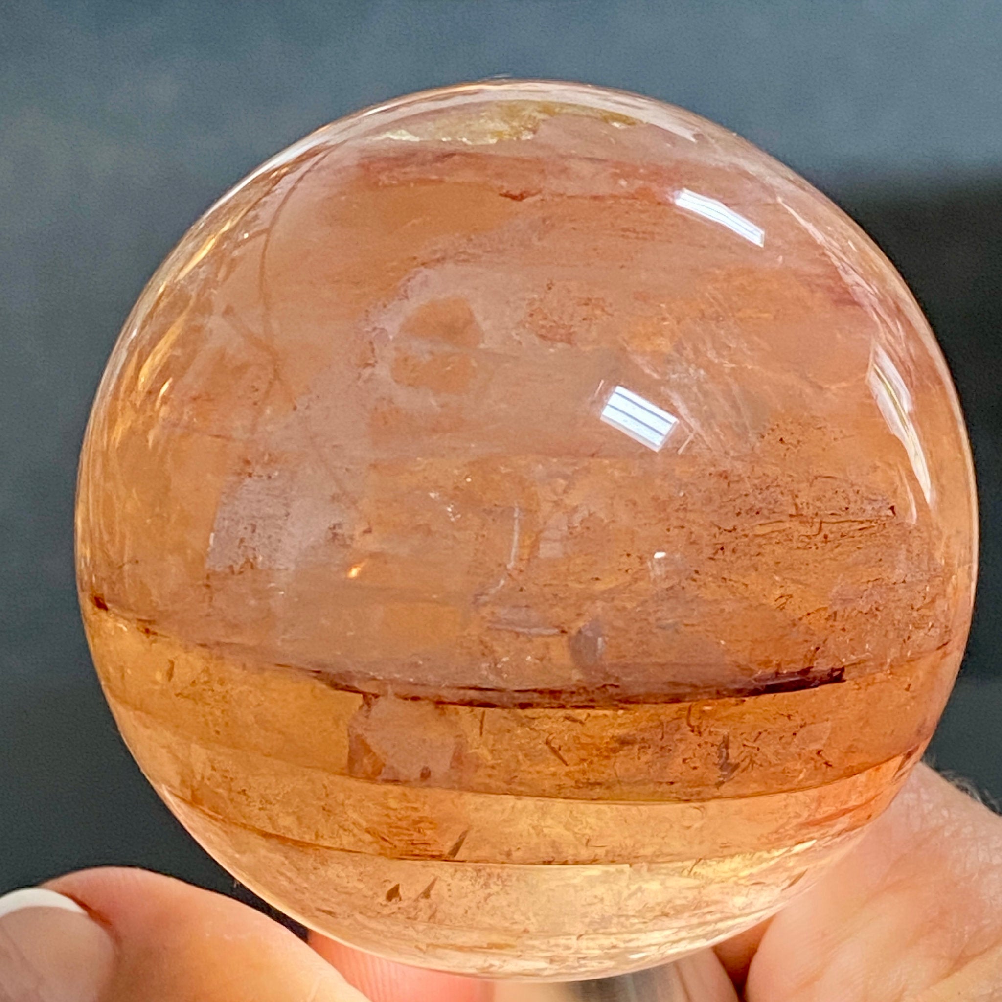 🔥 Hematite Included Quartz Sphere - Madagascar