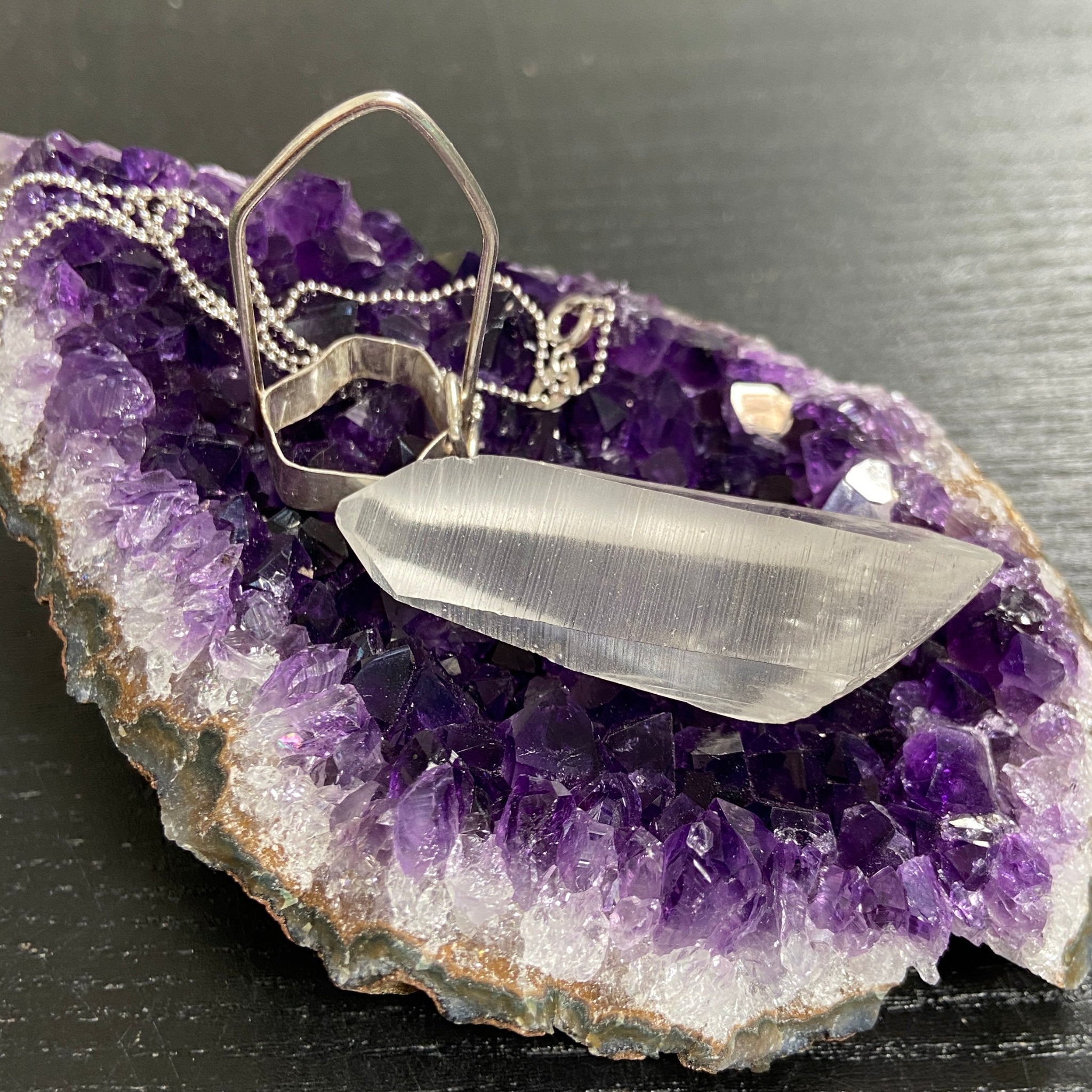 Clear Lemurian Seed Pendant — Song of the Sea Collection