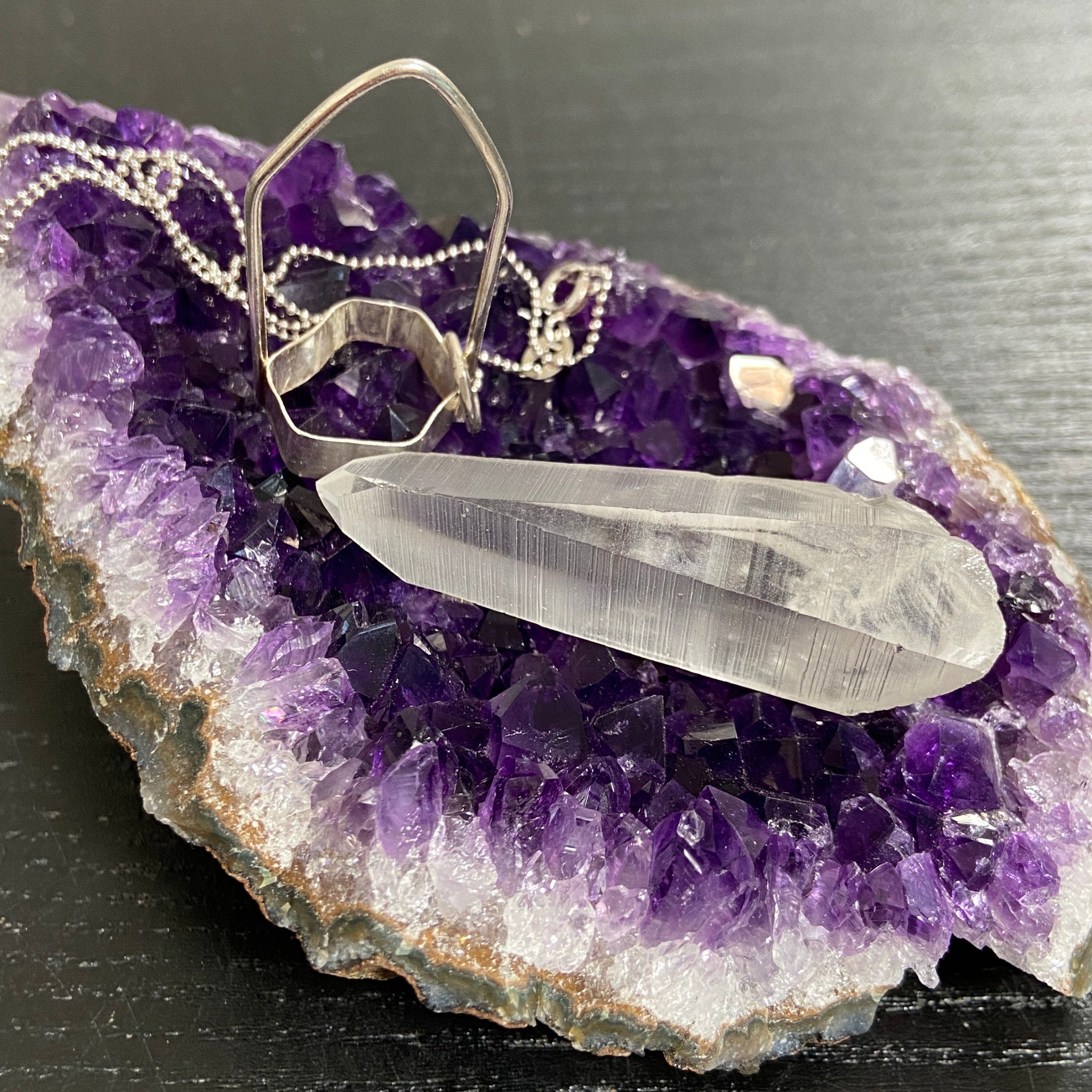 Clear Lemurian Seed Pendant — Song of the Sea Collection