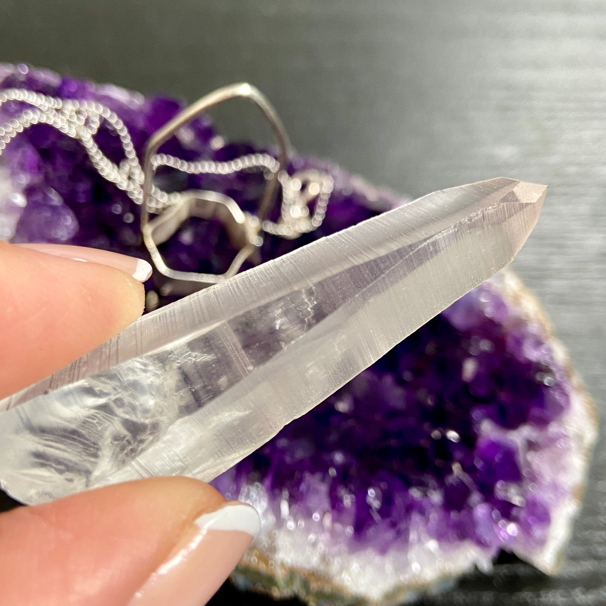 Clear Lemurian Seed Pendant — Song of the Sea Collection