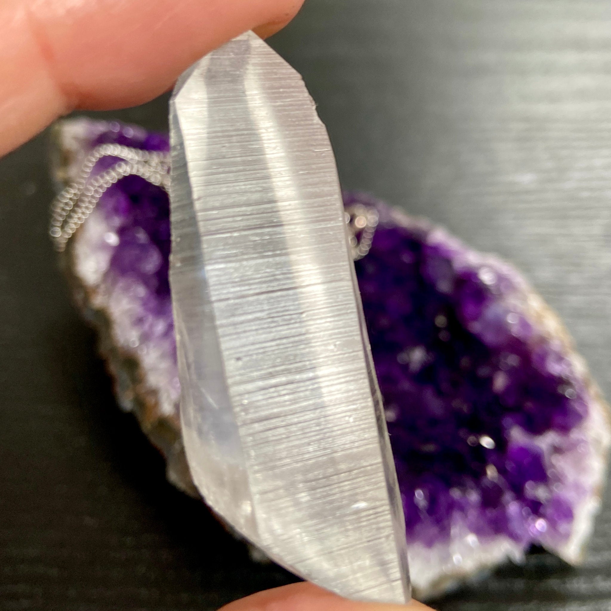 Clear Lemurian Seed Pendant — Song of the Sea Collection
