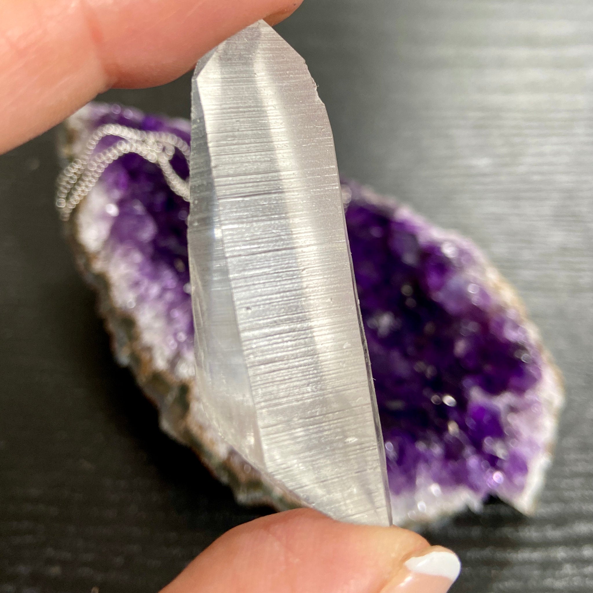 Clear Lemurian Seed Pendant — Song of the Sea Collection