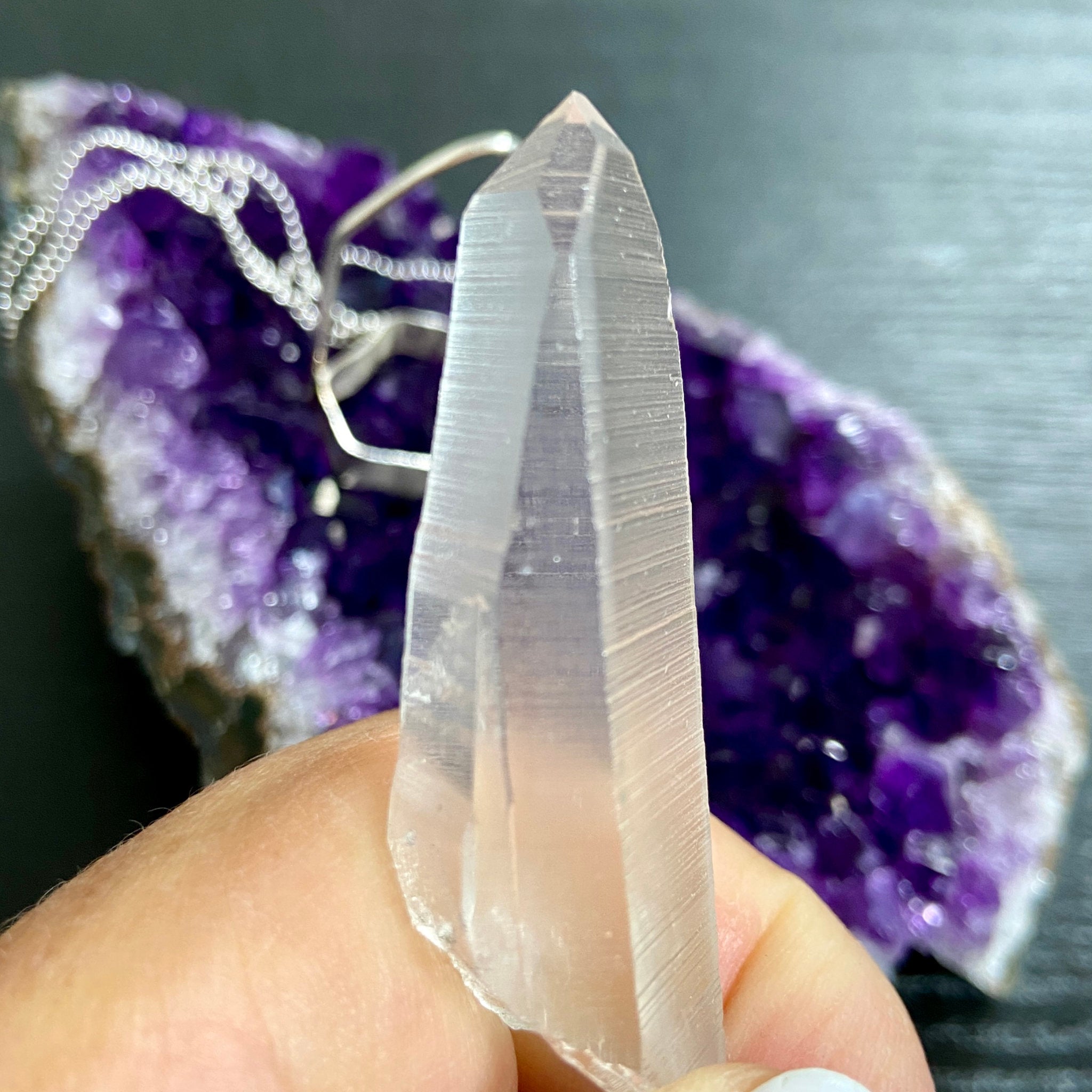 Clear Lemurian Seed Pendant — Song of the Sea Collection