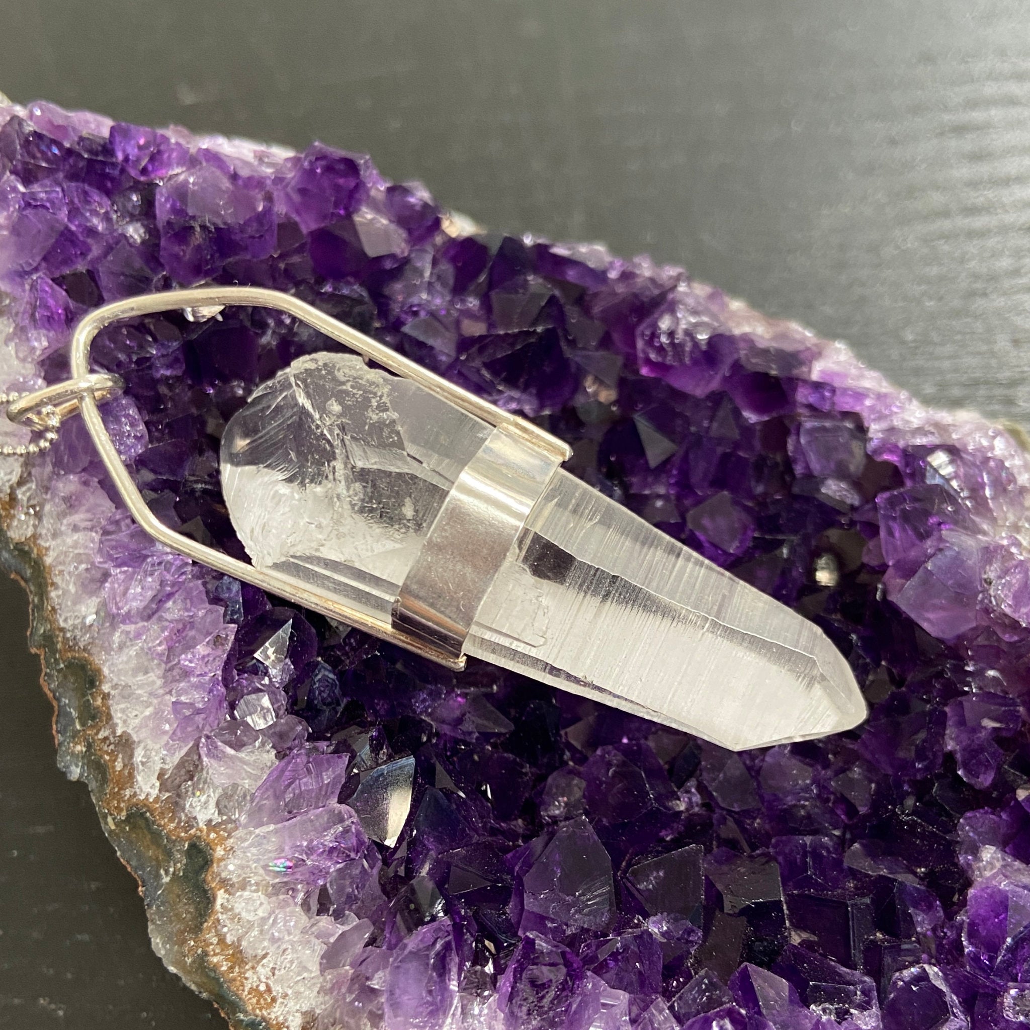 Clear Lemurian Seed Pendant — Song of the Sea Collection